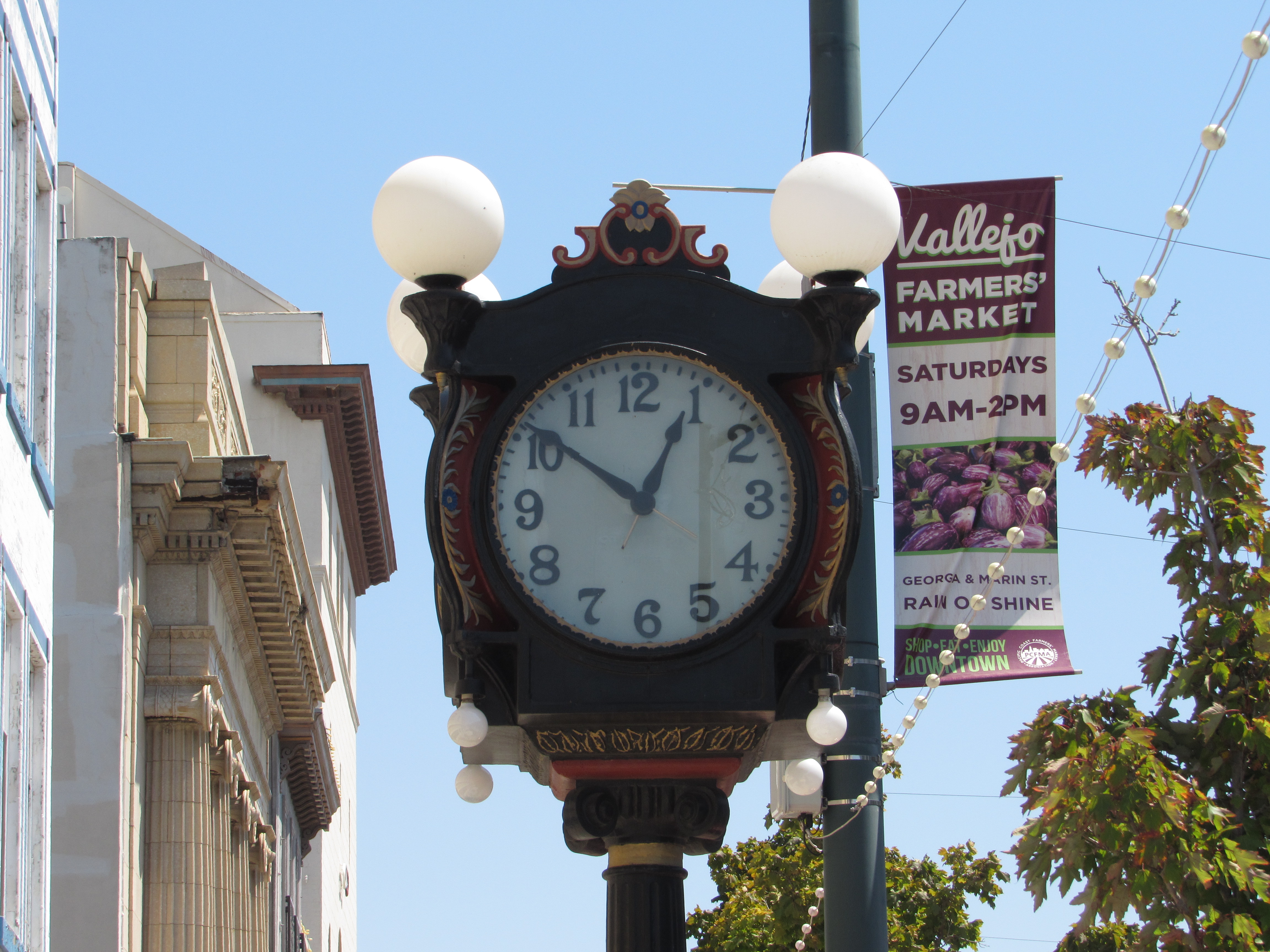 The Alibi Clock in Vallejo used to sit in San Francisco on Market Street and it is considered the clock that saved labor activists Mooney and Billings from conviction for the San Francisco Preparedness Day bombing in 1916.