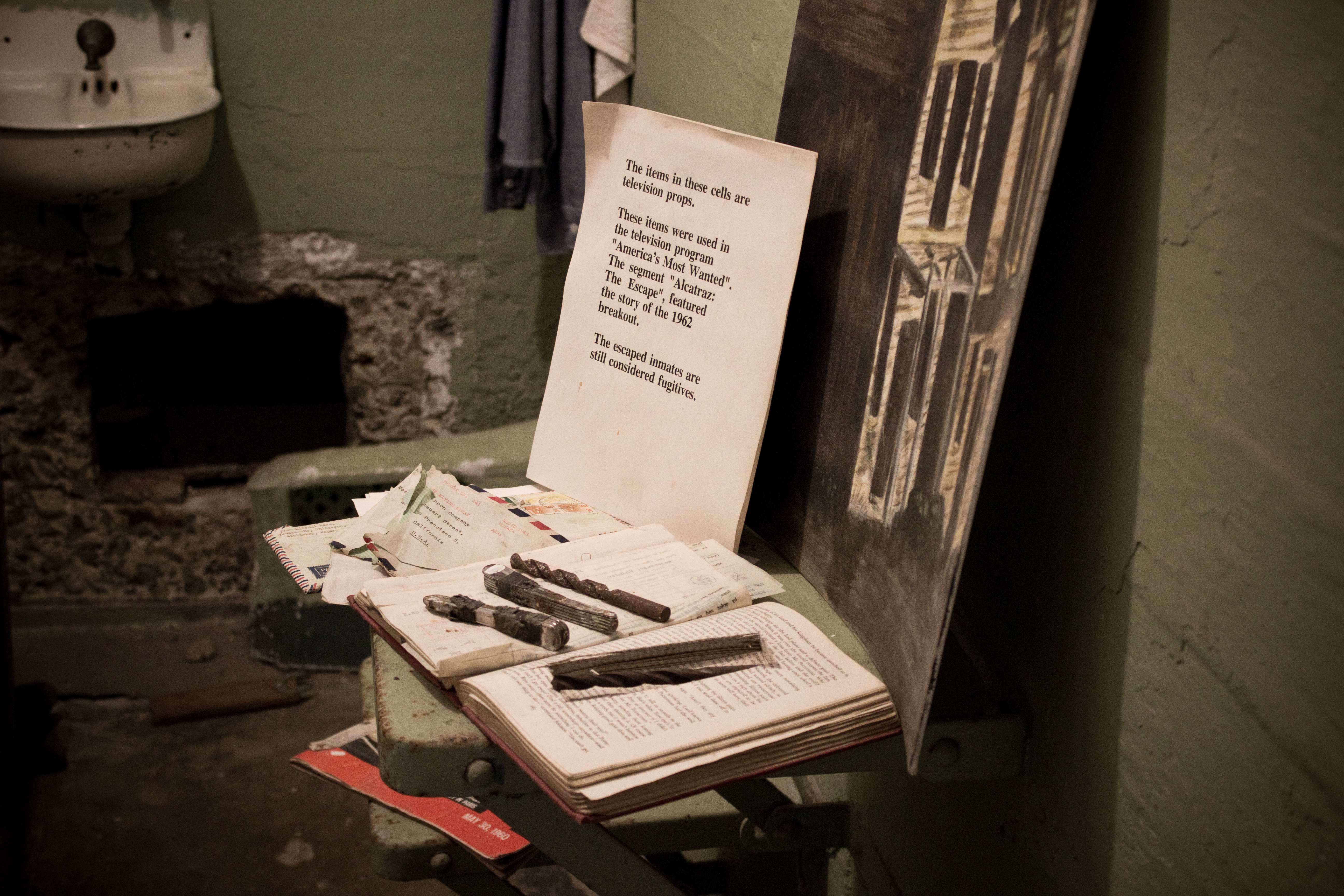 Touring the cellhouse on Alcatraz Island on a very rainy day.