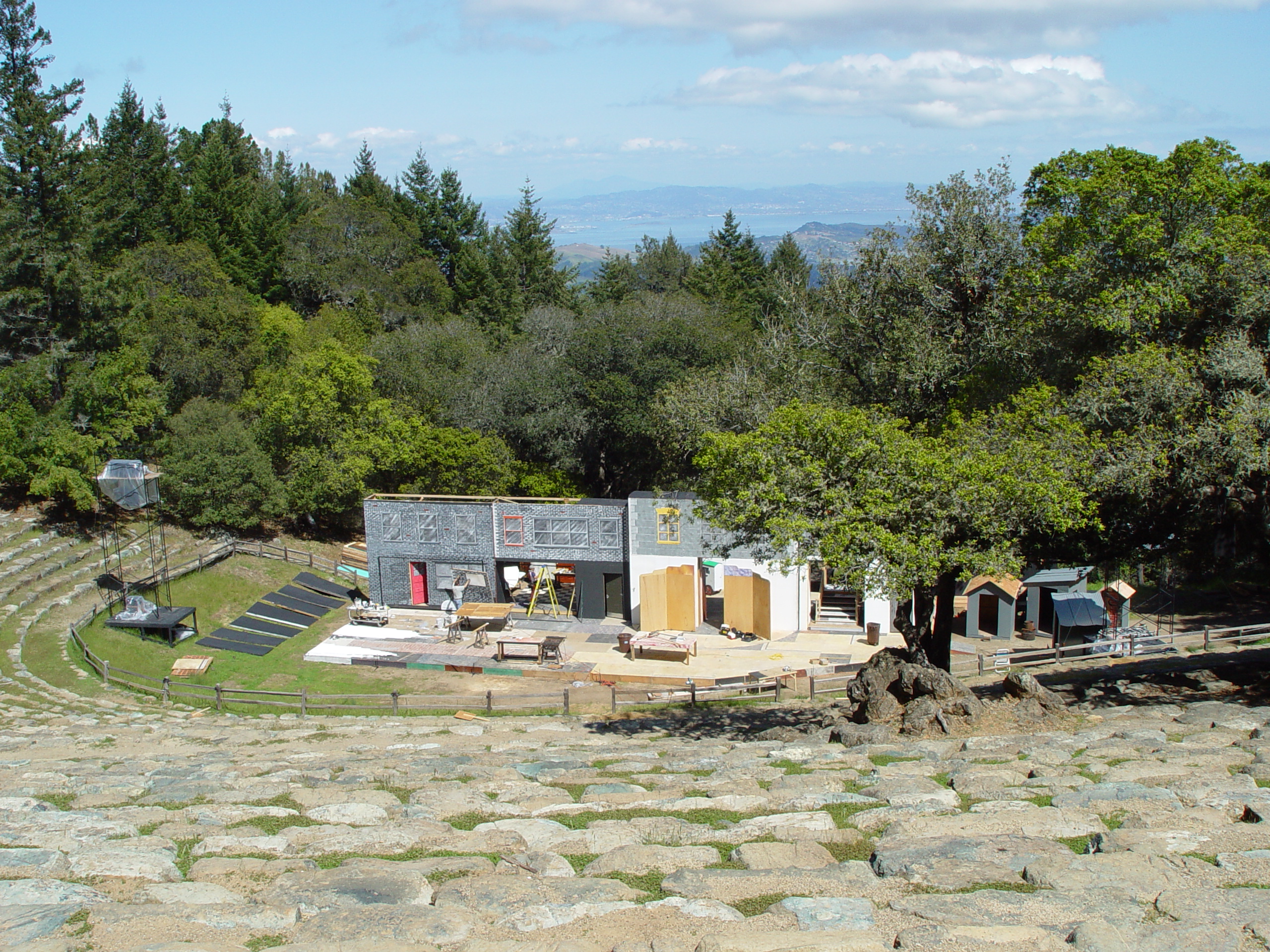 The Mountain Play stage set up for a presentation of the musical Annie in 2003.