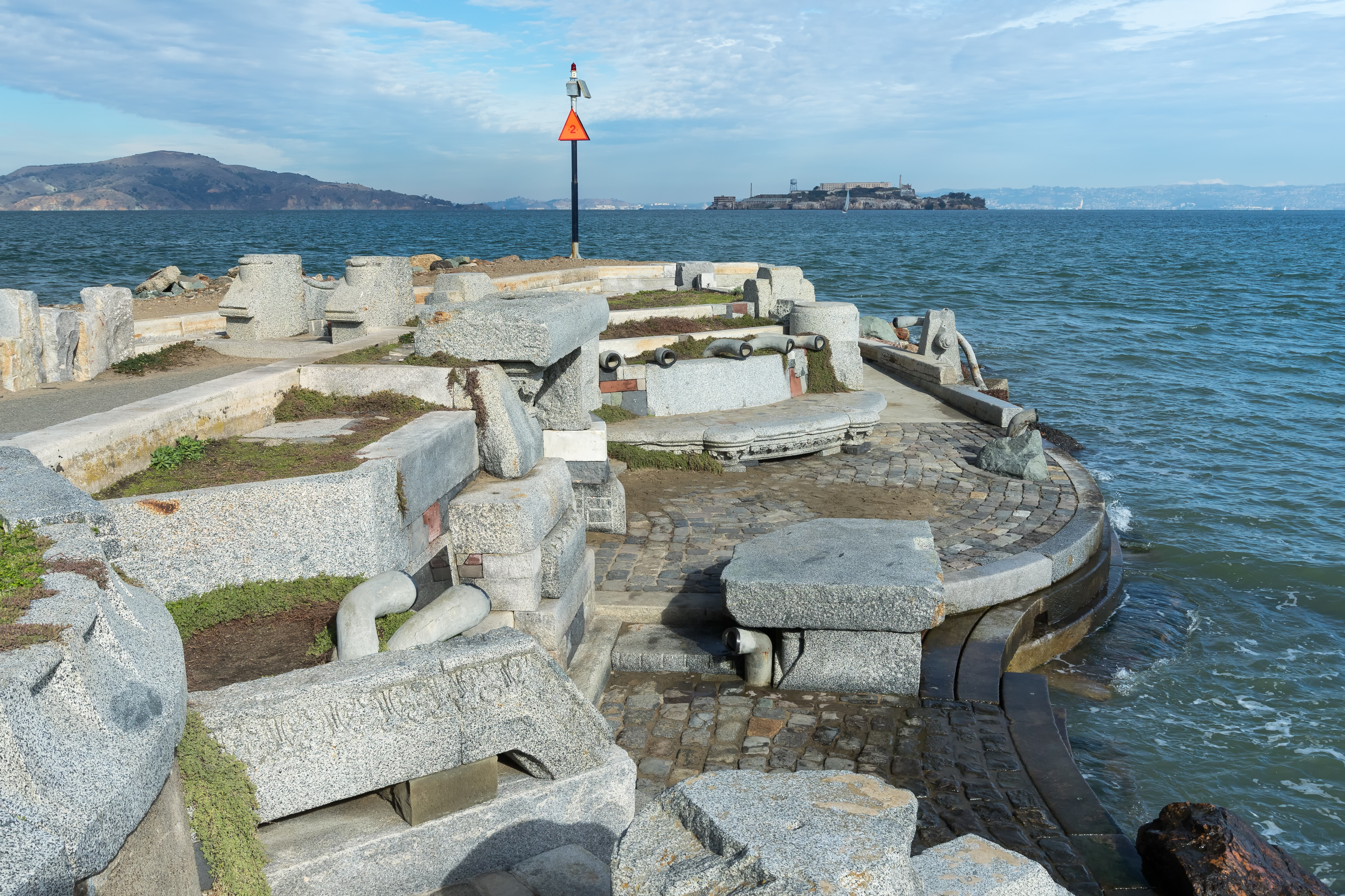 The Wave Organ, a wave-activated acoustic sculpture located on a jetty in the San Francisco Bay.