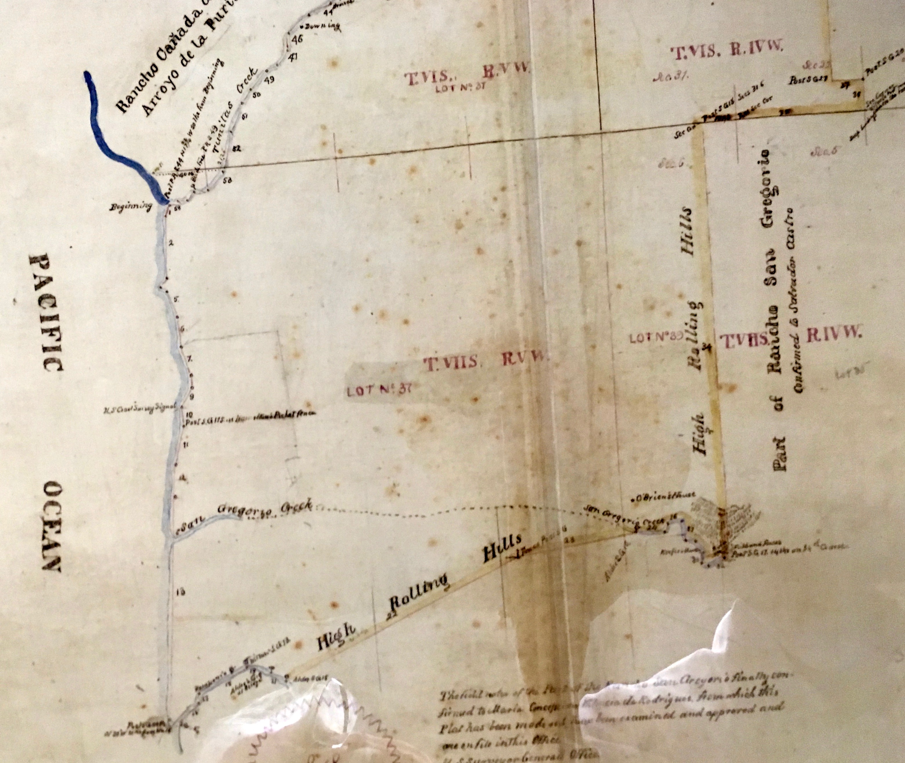 The 1857 official survey of Castro's land gave him more than the Land Commission thought he should to have, the surplus being taken from the lands of the United States