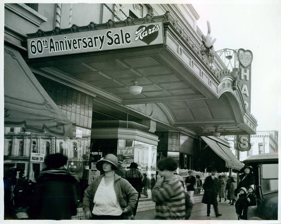 Photo of Hart's Department Store in downtown San Jose, California. Taken in 1926 by local photographer John C. Gordon.