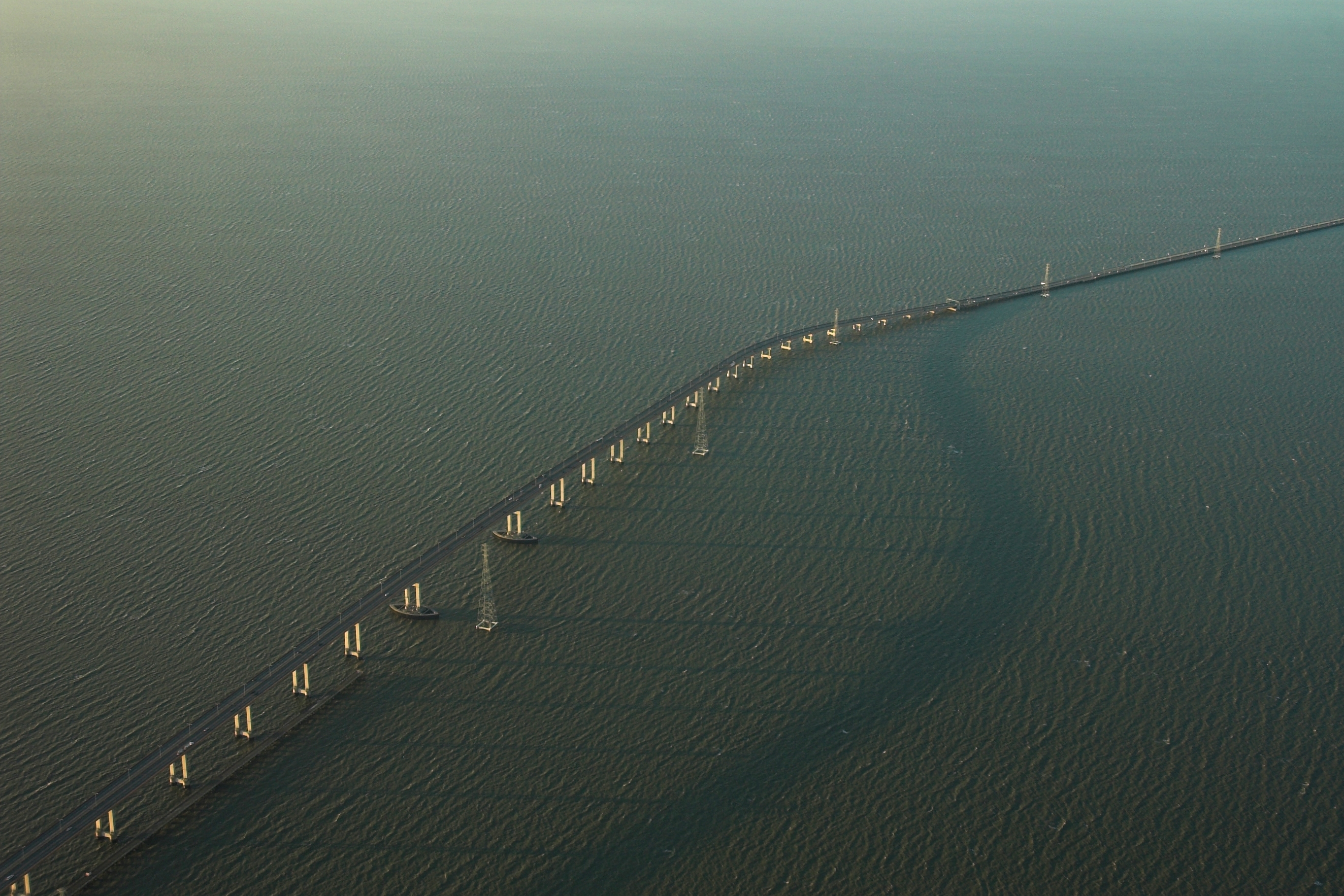 San Mateo-Hayward Bridge crossing San Francisco Bay, USA