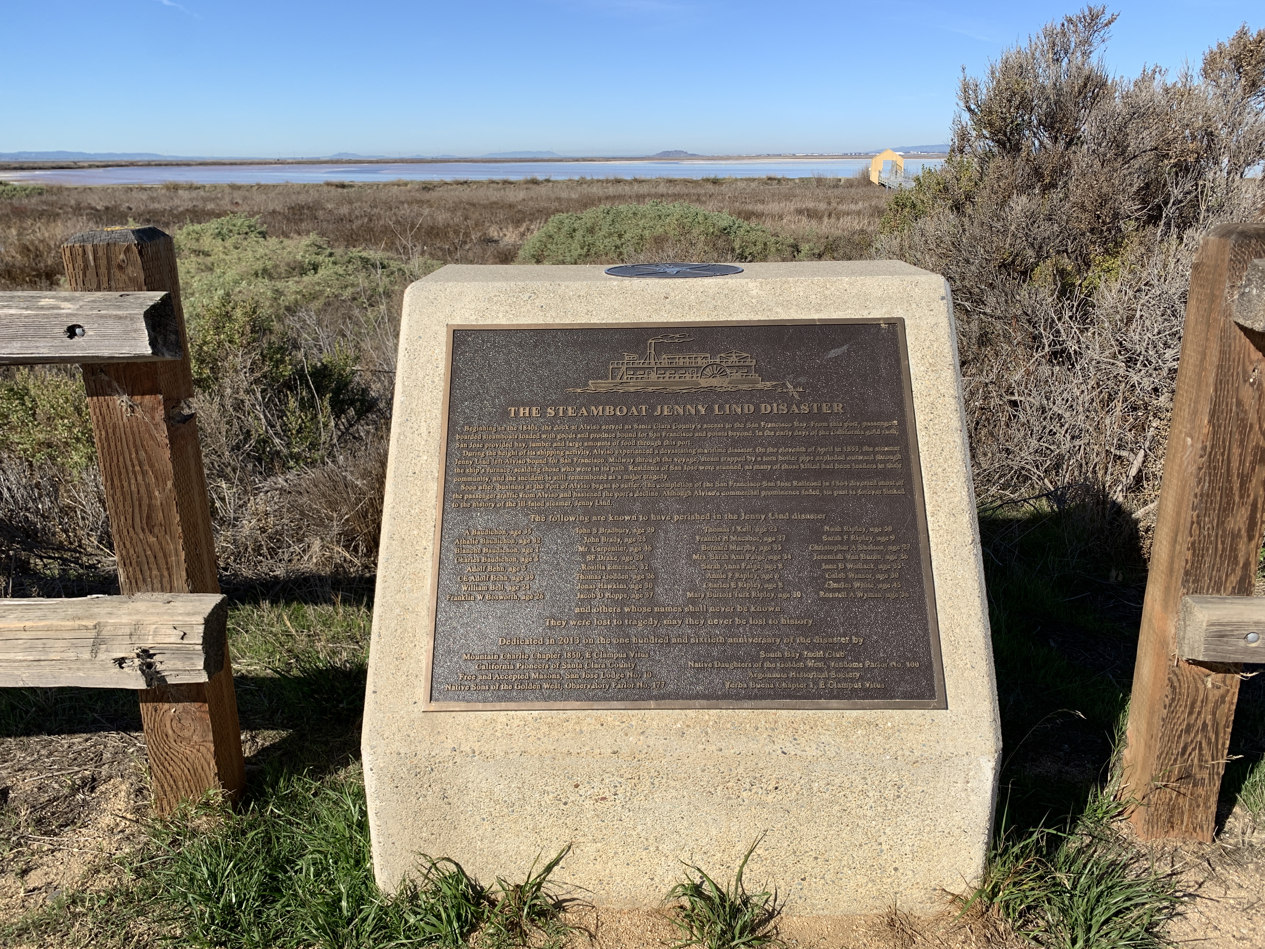 Memorial to Jenny Lind disaster, Alviso Marina County Park