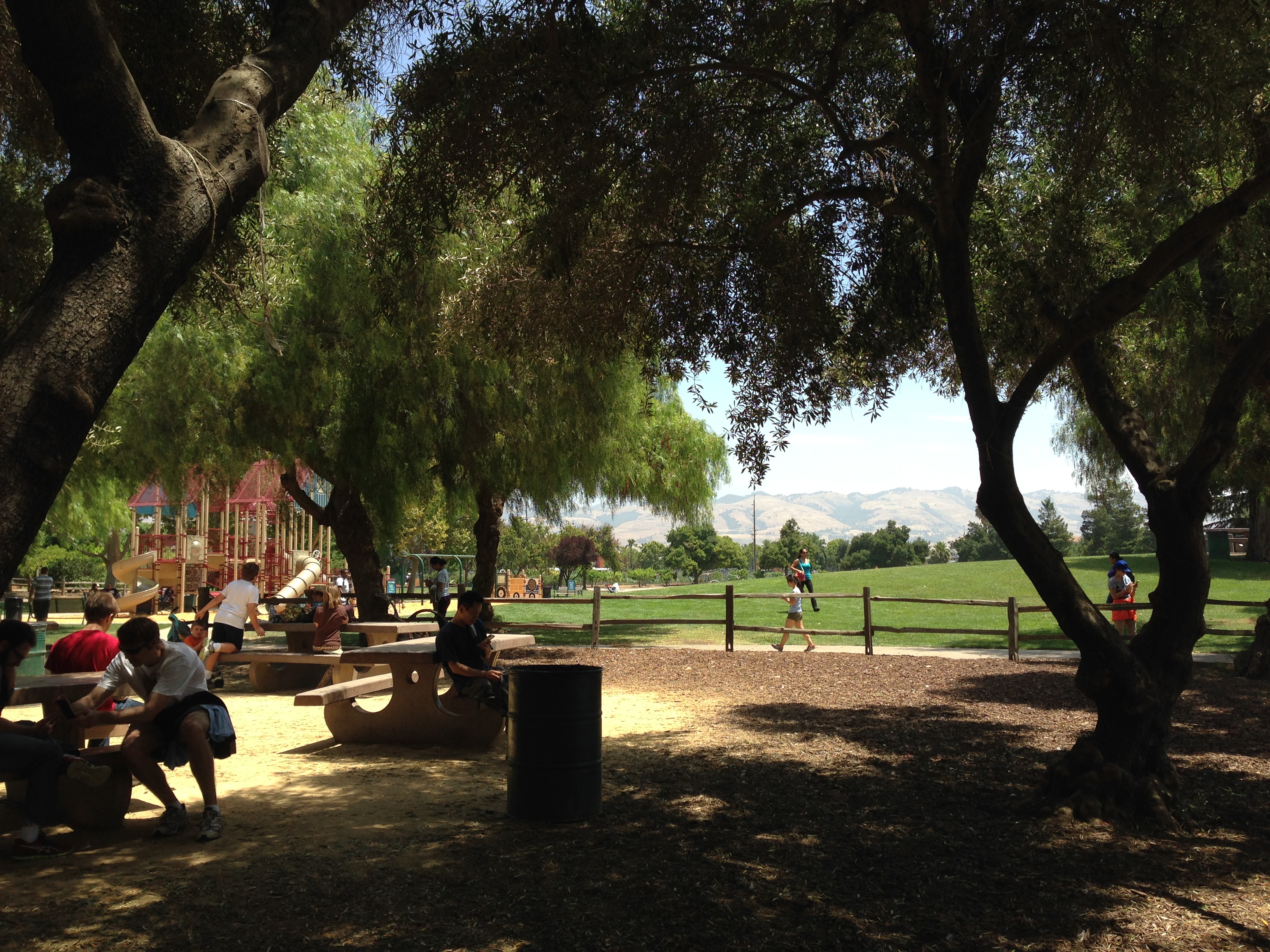 City of San Jose, California. Mountains in background.