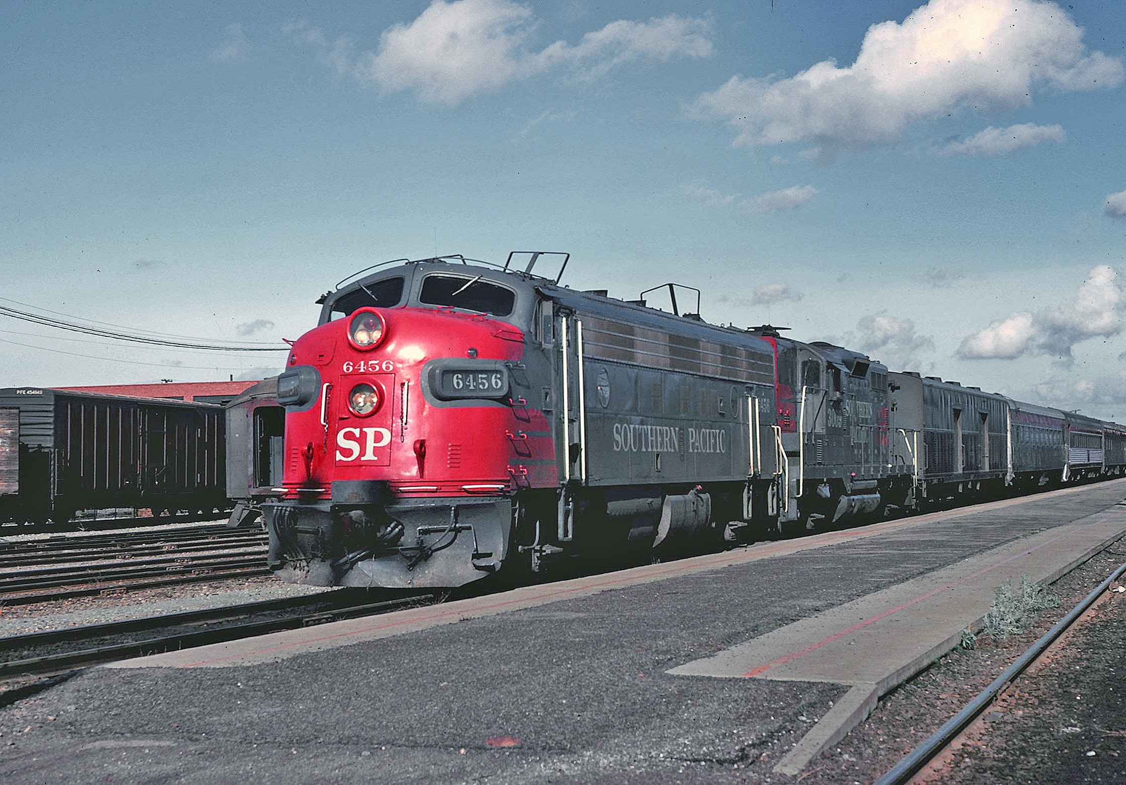 The southbound Coast Daylight at San Jose in January 1970