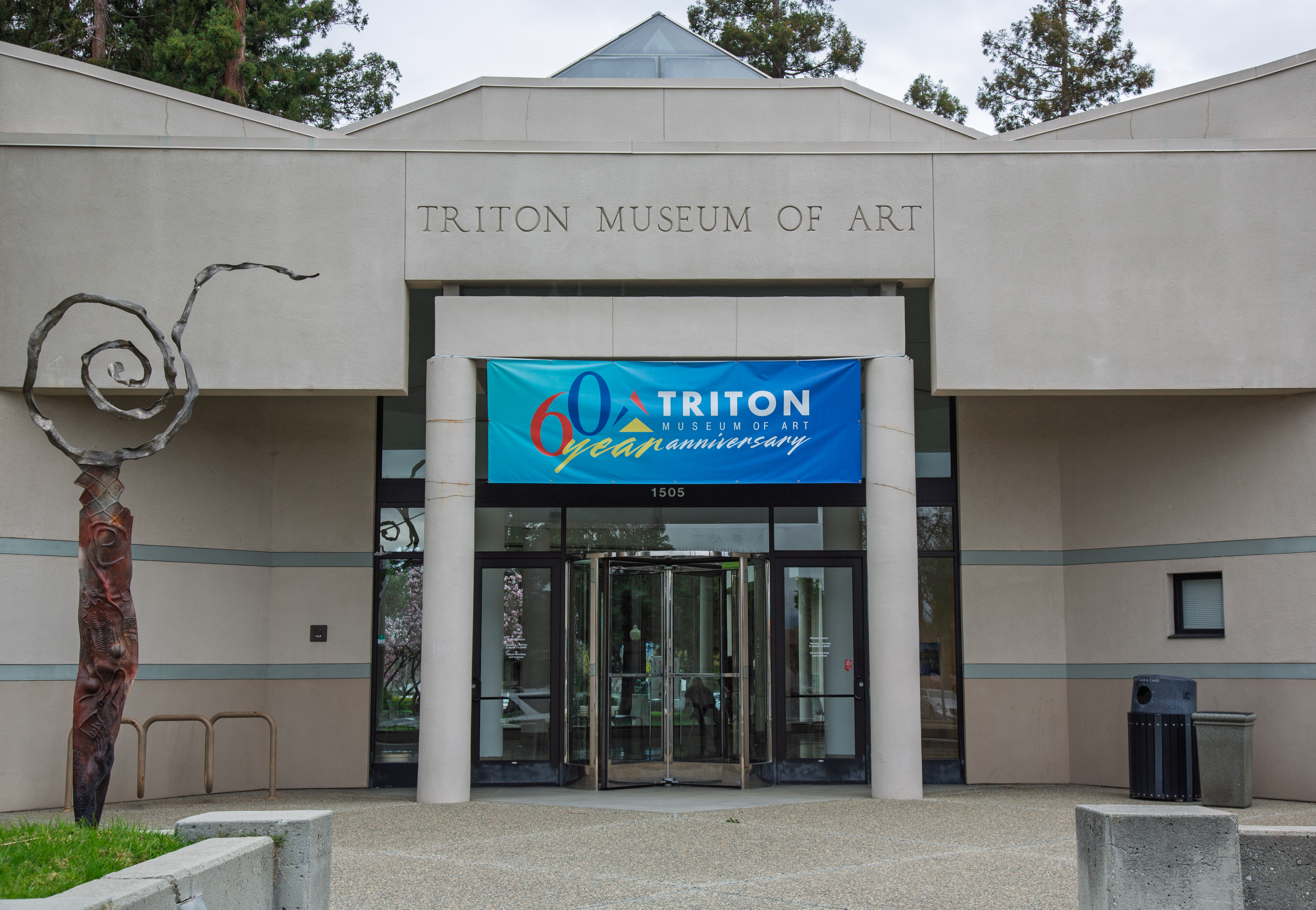 Front door of the Triton Museum of Art in February 2026
