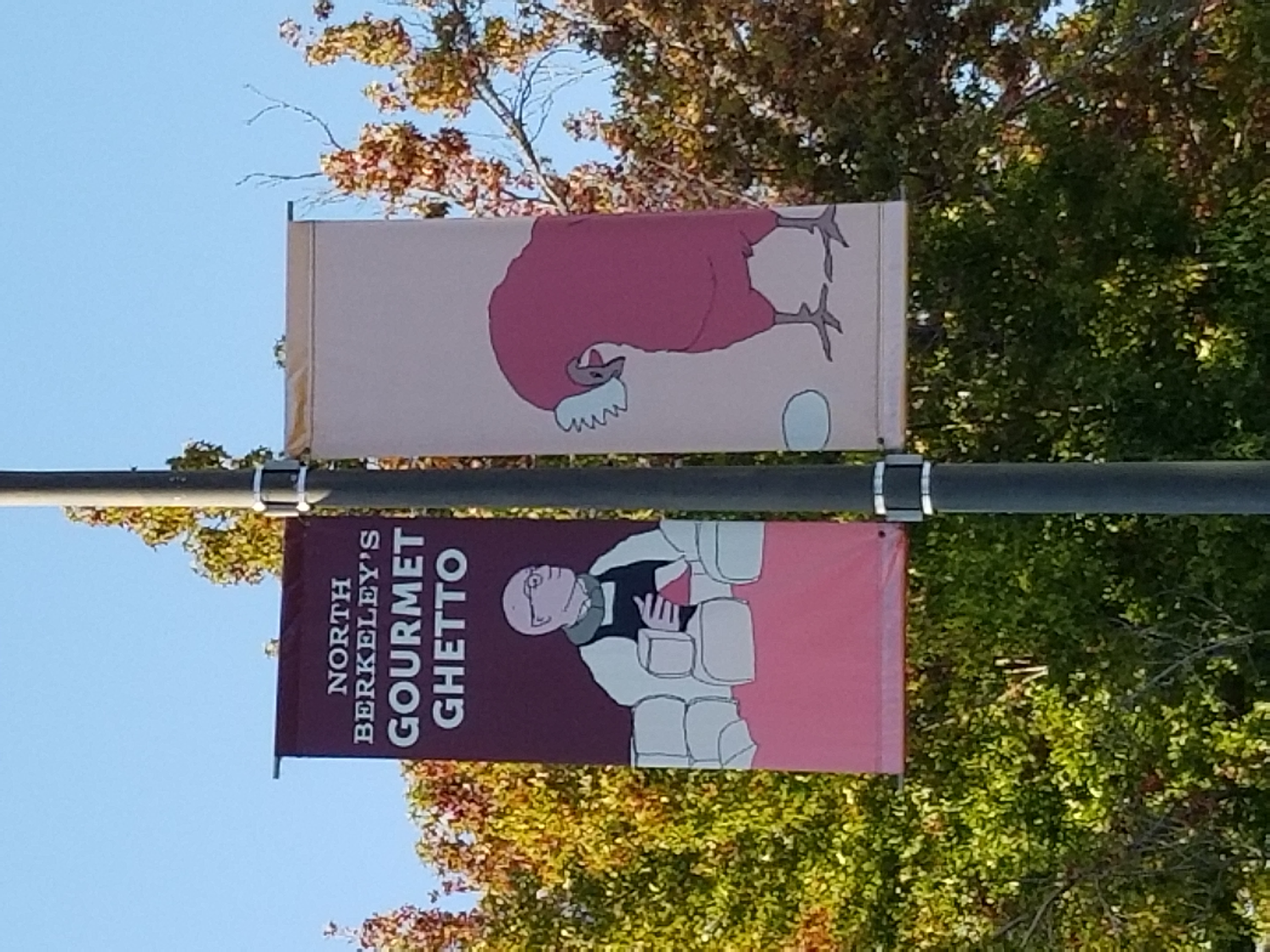 Promotional sign found in Berkeley California's gourmet ghetto