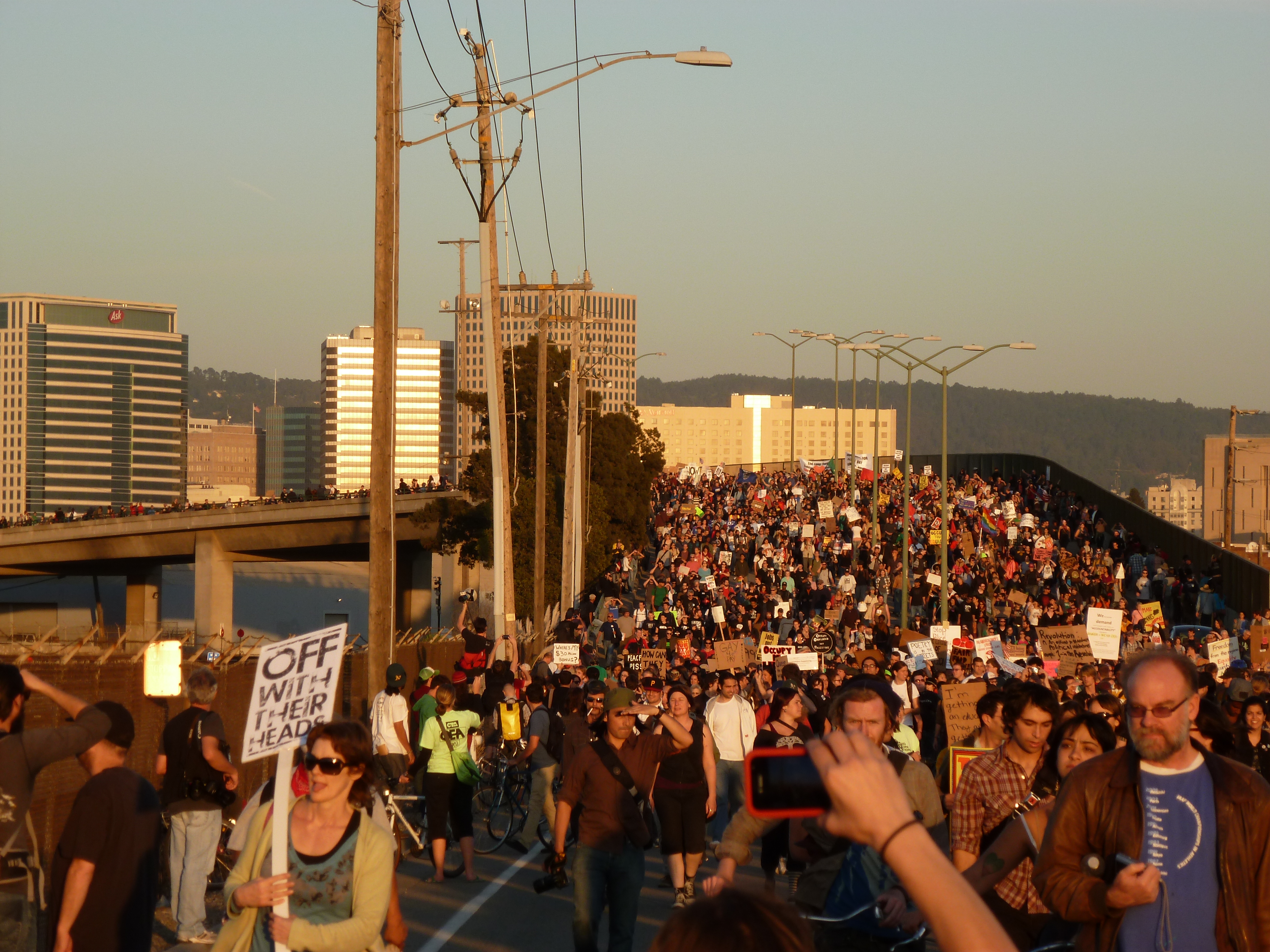 The second of two marches from downtown Oakland to the Port of Oakland that took place on Nov. 2, 2011. The march was part of the city's general strike that day, voted for by the Occupy Oakland General Assembly on Oct. 26, 2011.