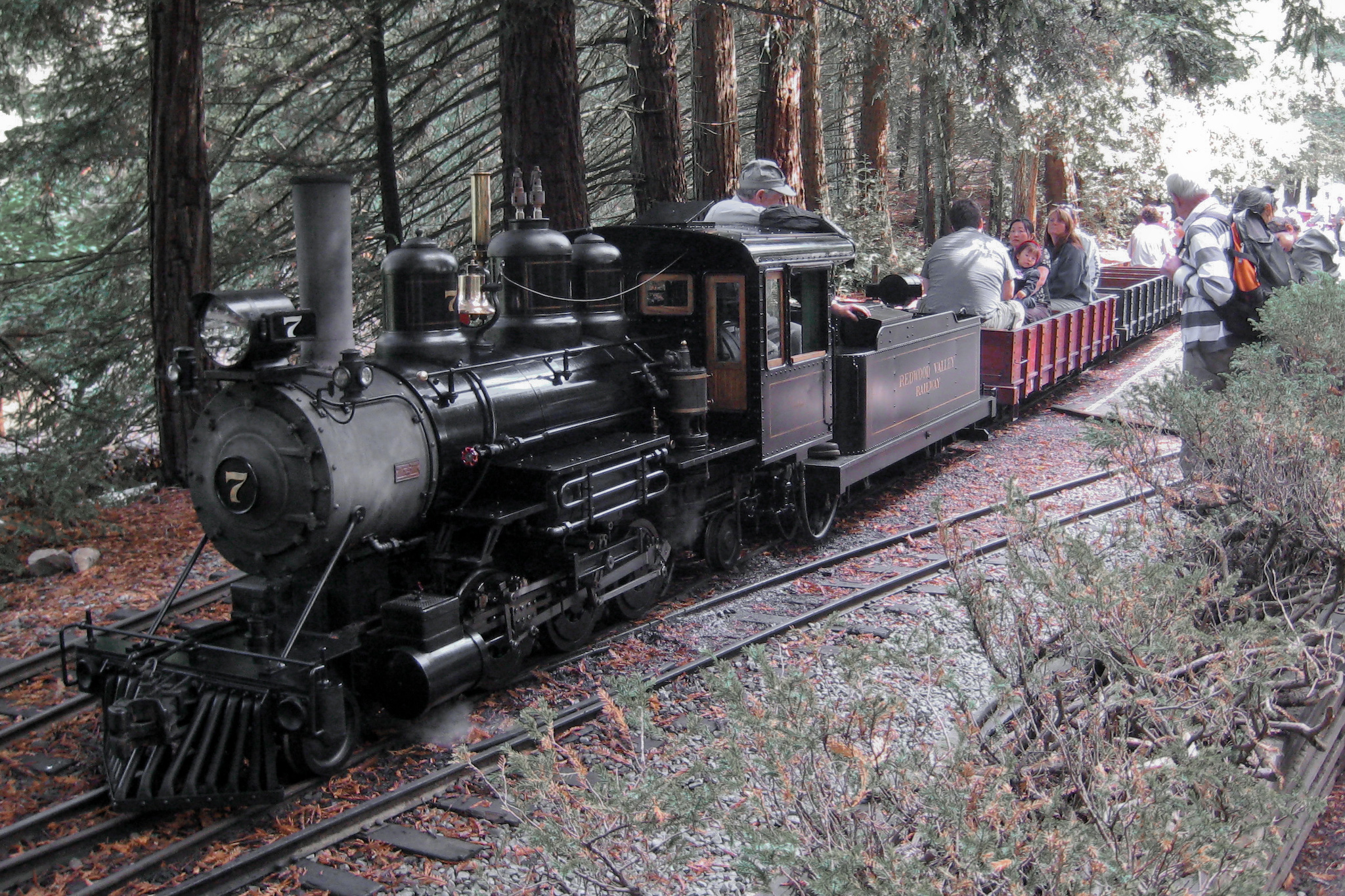 Redwood Valley Railway, a ridable miniature railroad in Tilden Regional Park near Berkeley, California.