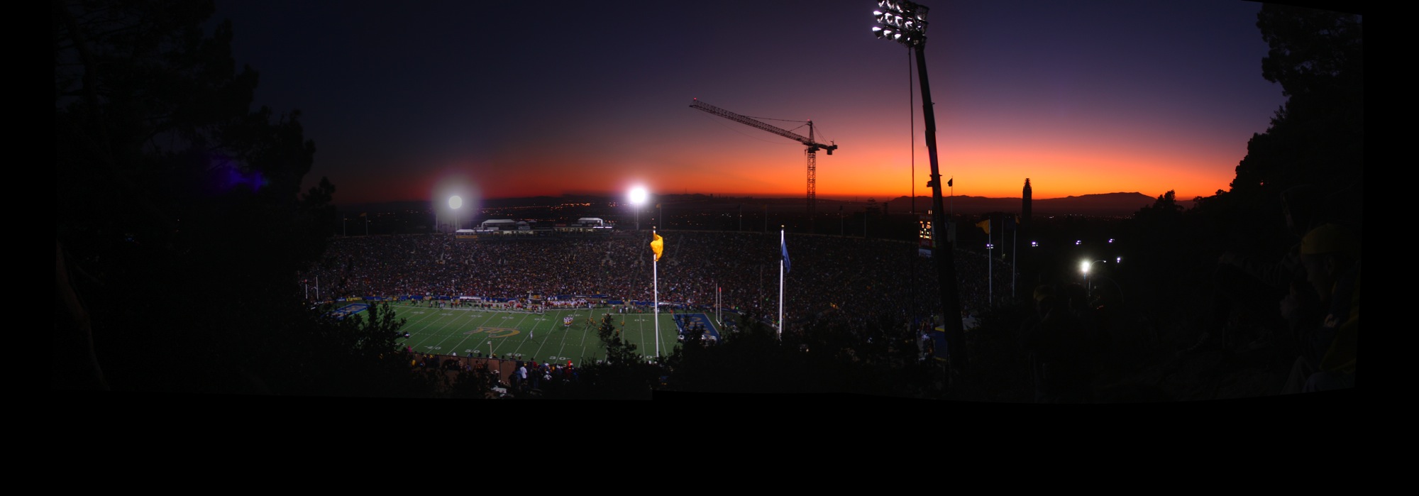 This is the view from Tightwad Hill, overlooking UC Berkeley's Memorial Stadium (AKA the Colosseum).
