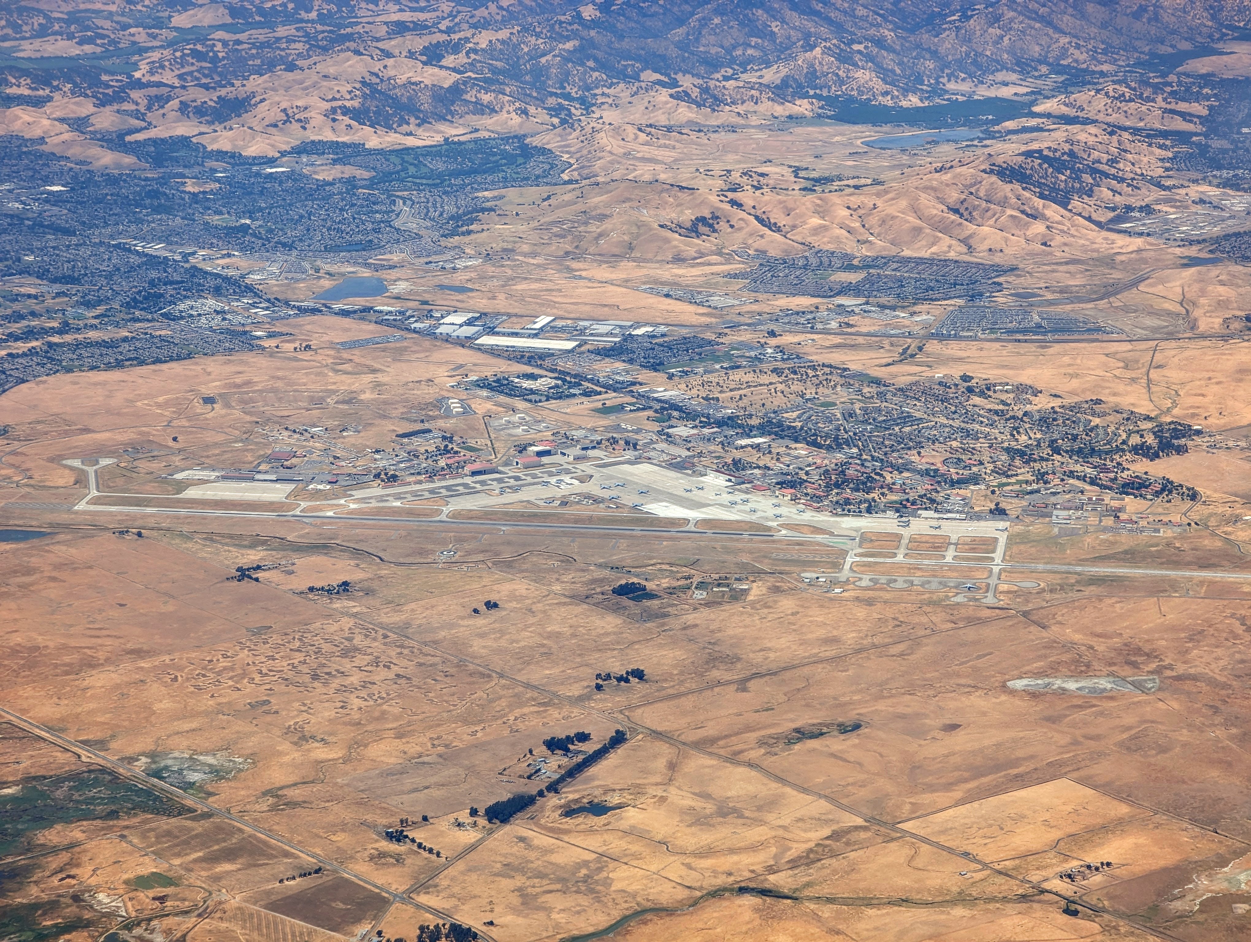 Aerial view of Travis Air Force Base, Solano County, California