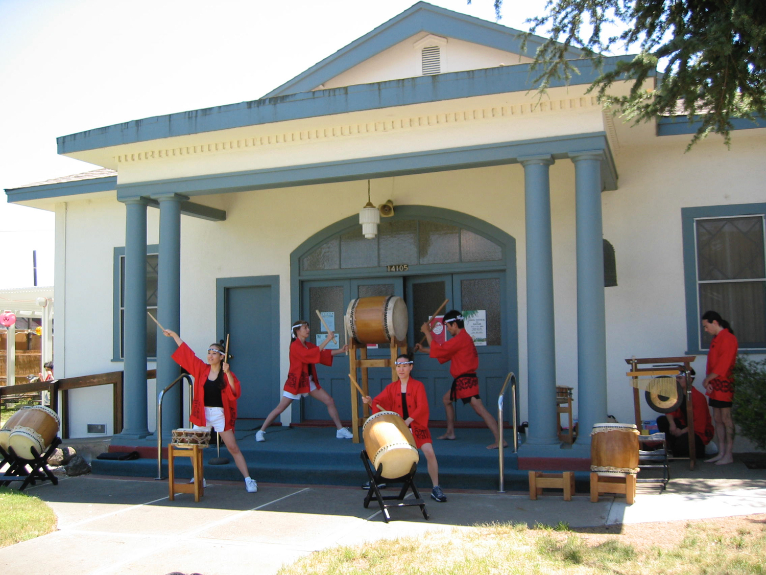 A Taiko group performs at the Walnut Grove Buddhist Church Bazaar.