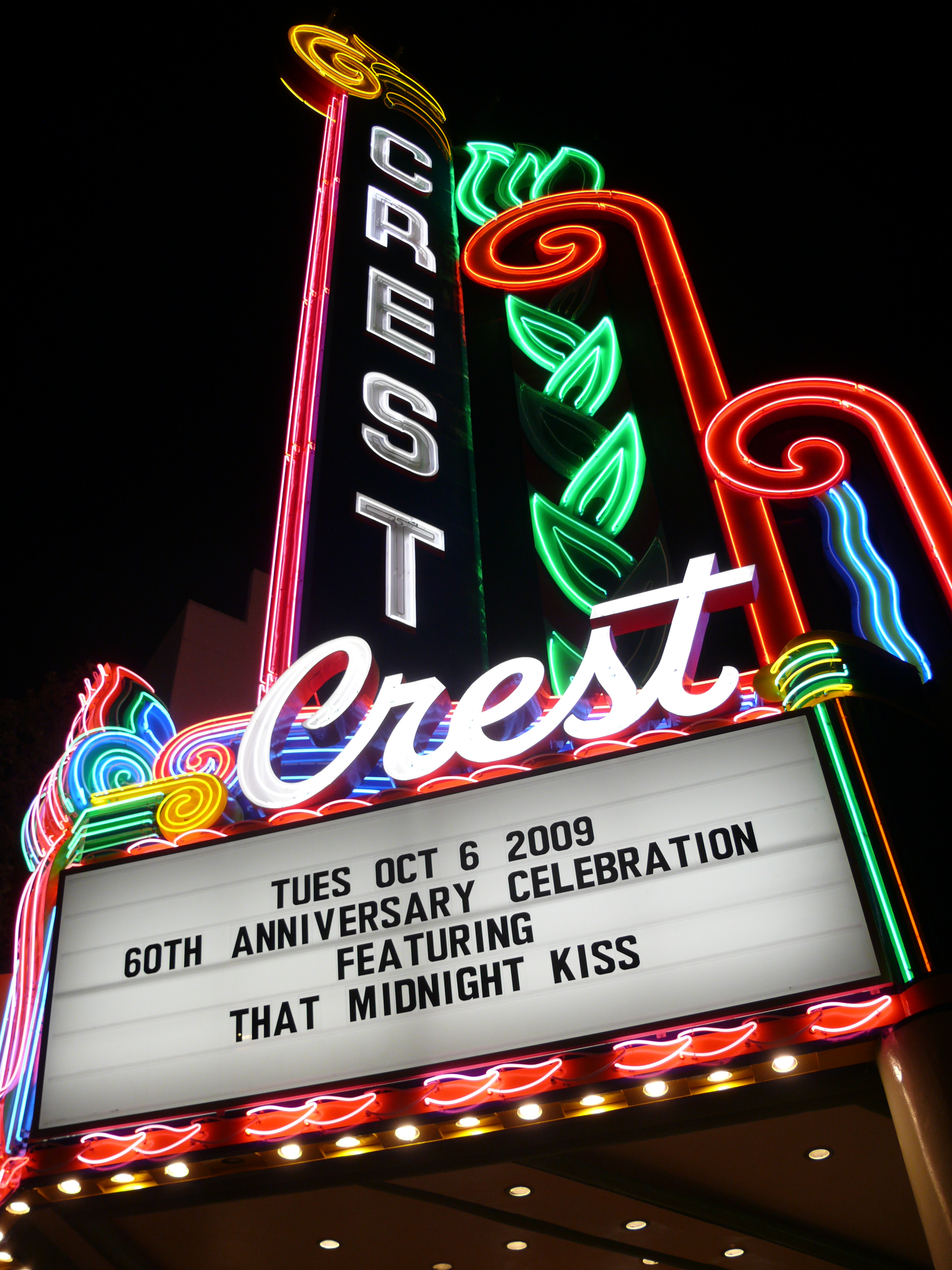The restored Crest Theatre on the 60th Anniversary - showing the same film as on opening night October 6, 1949.