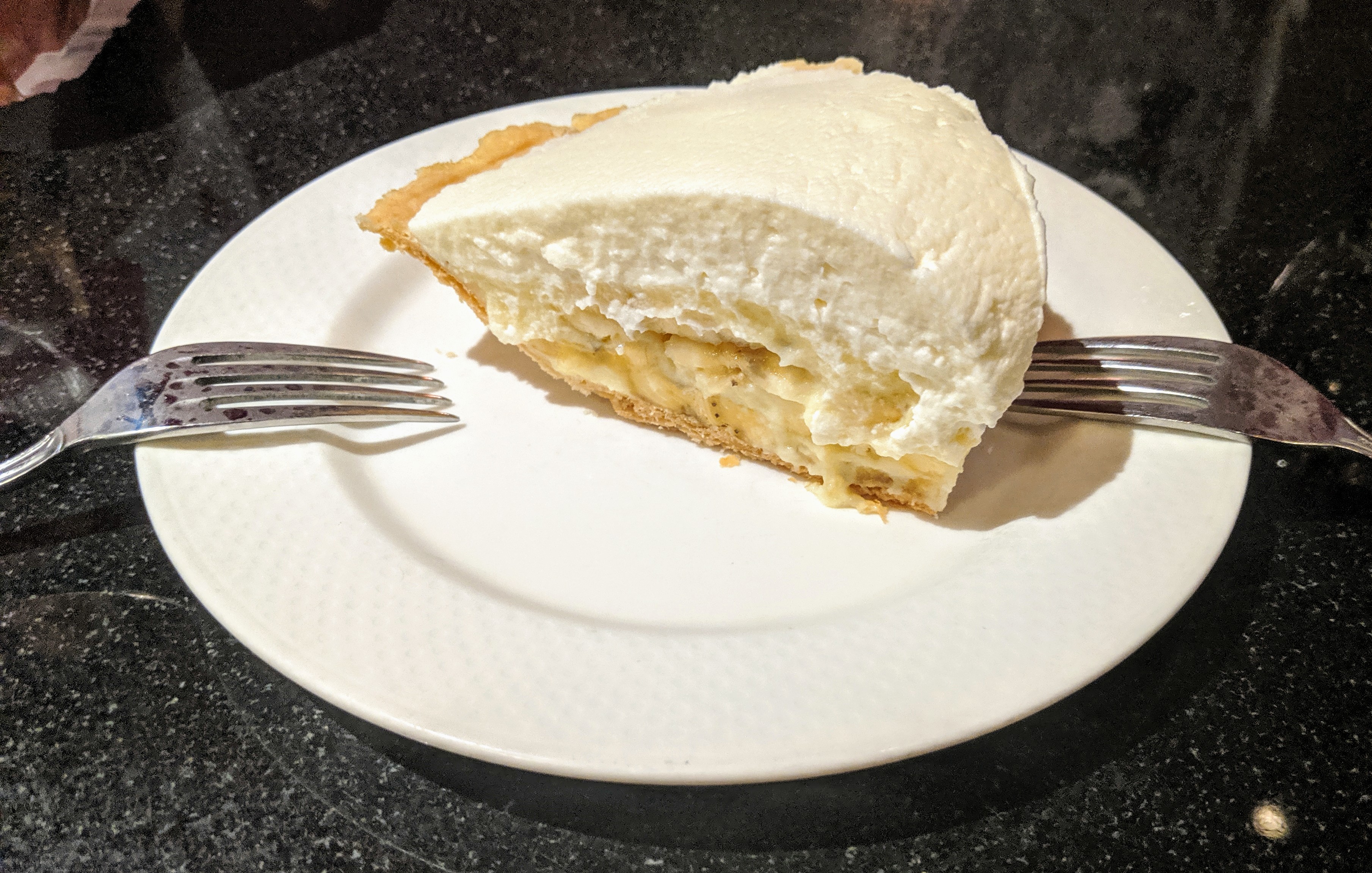 A slice of banana cream pie, served at Frank Fat's restaurant in Sacramento. Photo by Jim Heaphy.
