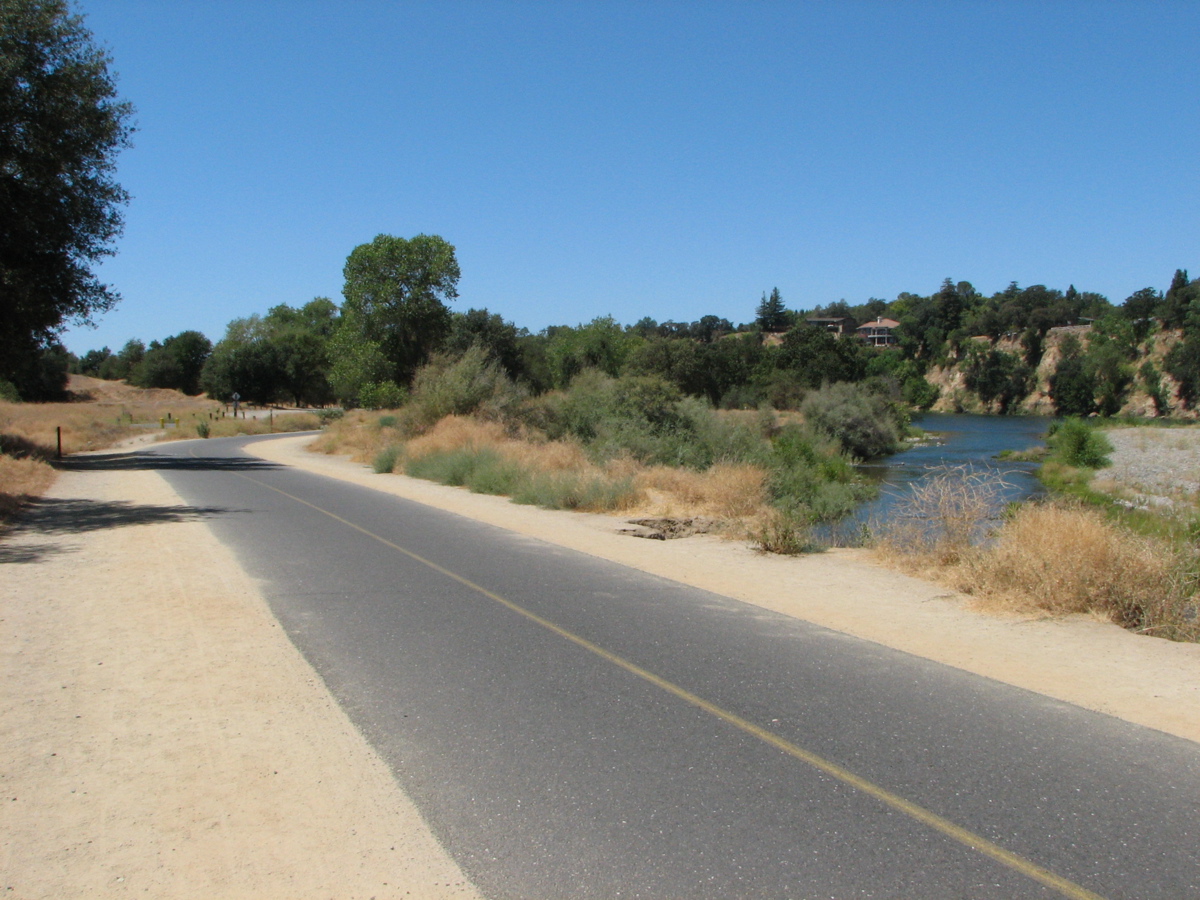 American River Bike Trail, just east of the Bridge St entrance, at approximately Mile 21.