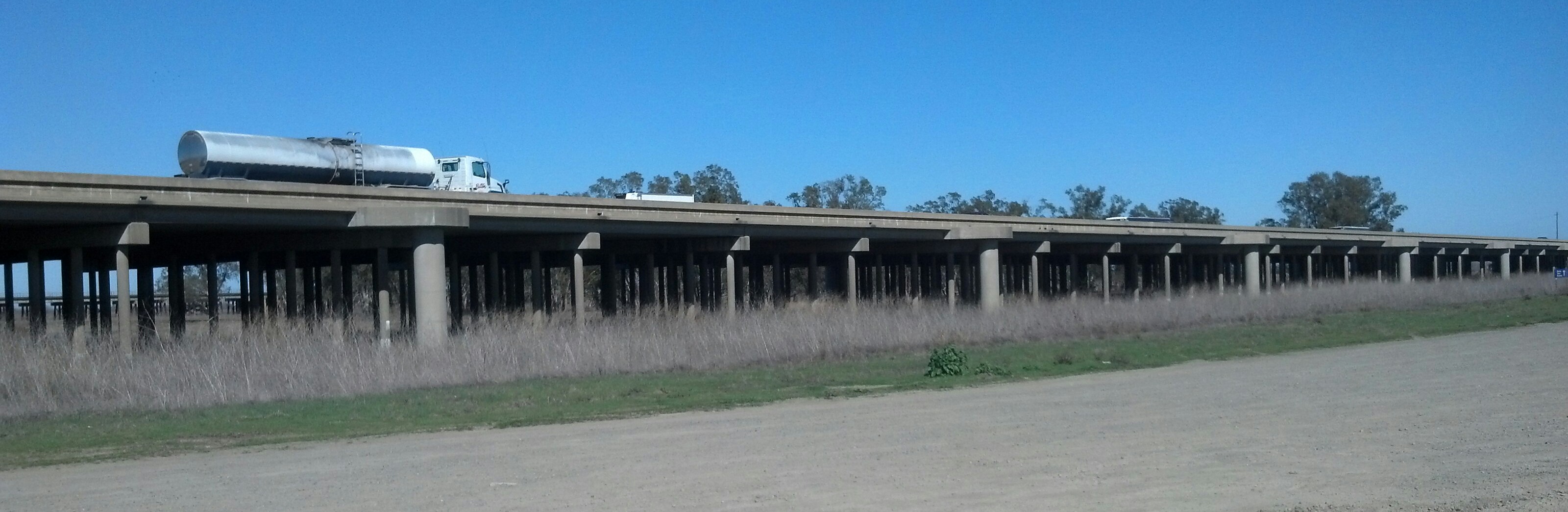 The Yolo Causeway for Interstate 80 — seen from the entrance to the Yolo Bypass Wildlife Area in Yolo County. 

Photo by Jim Heaphy.