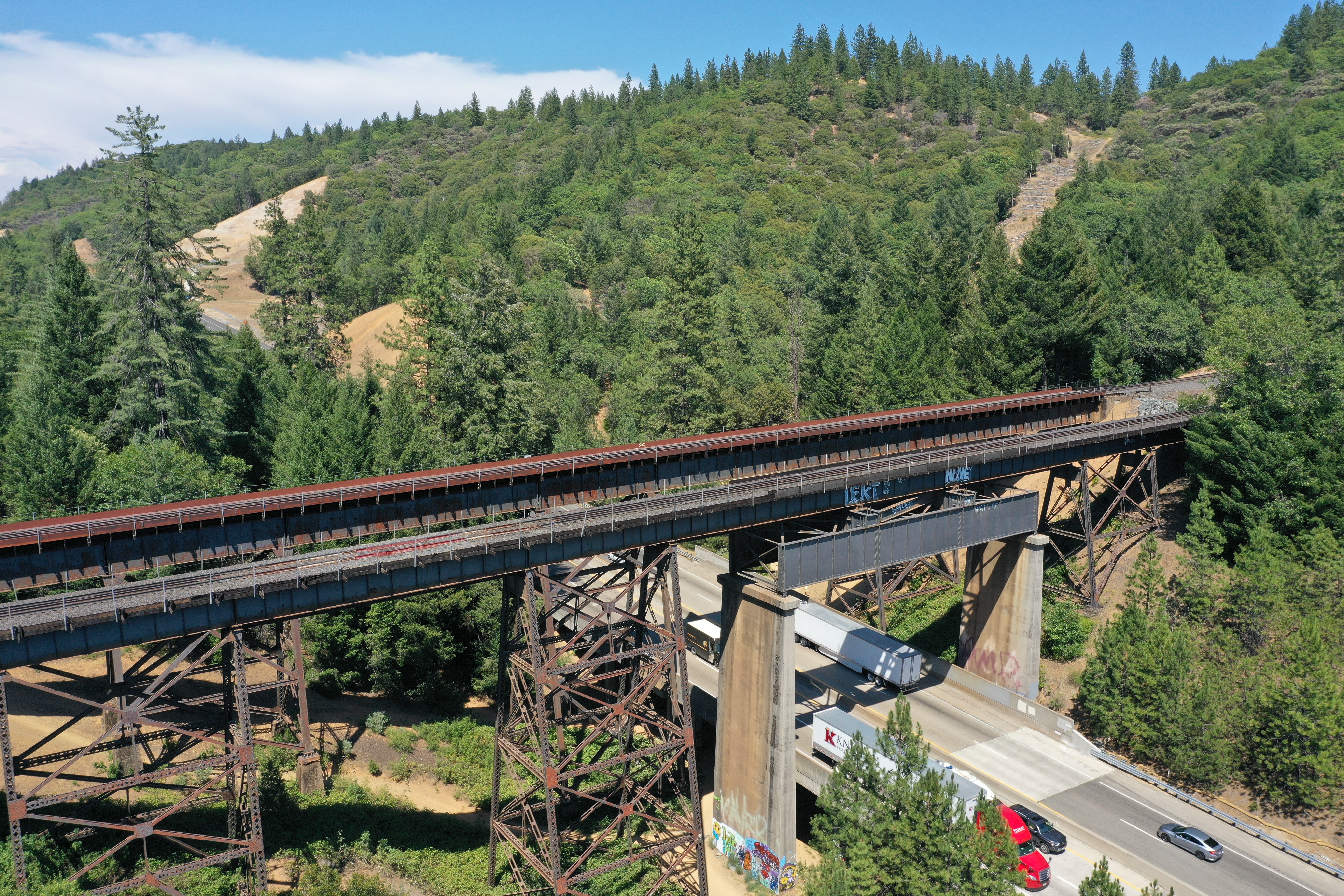 UP Long Ravine bridge over I-80 in Sierra Nevada