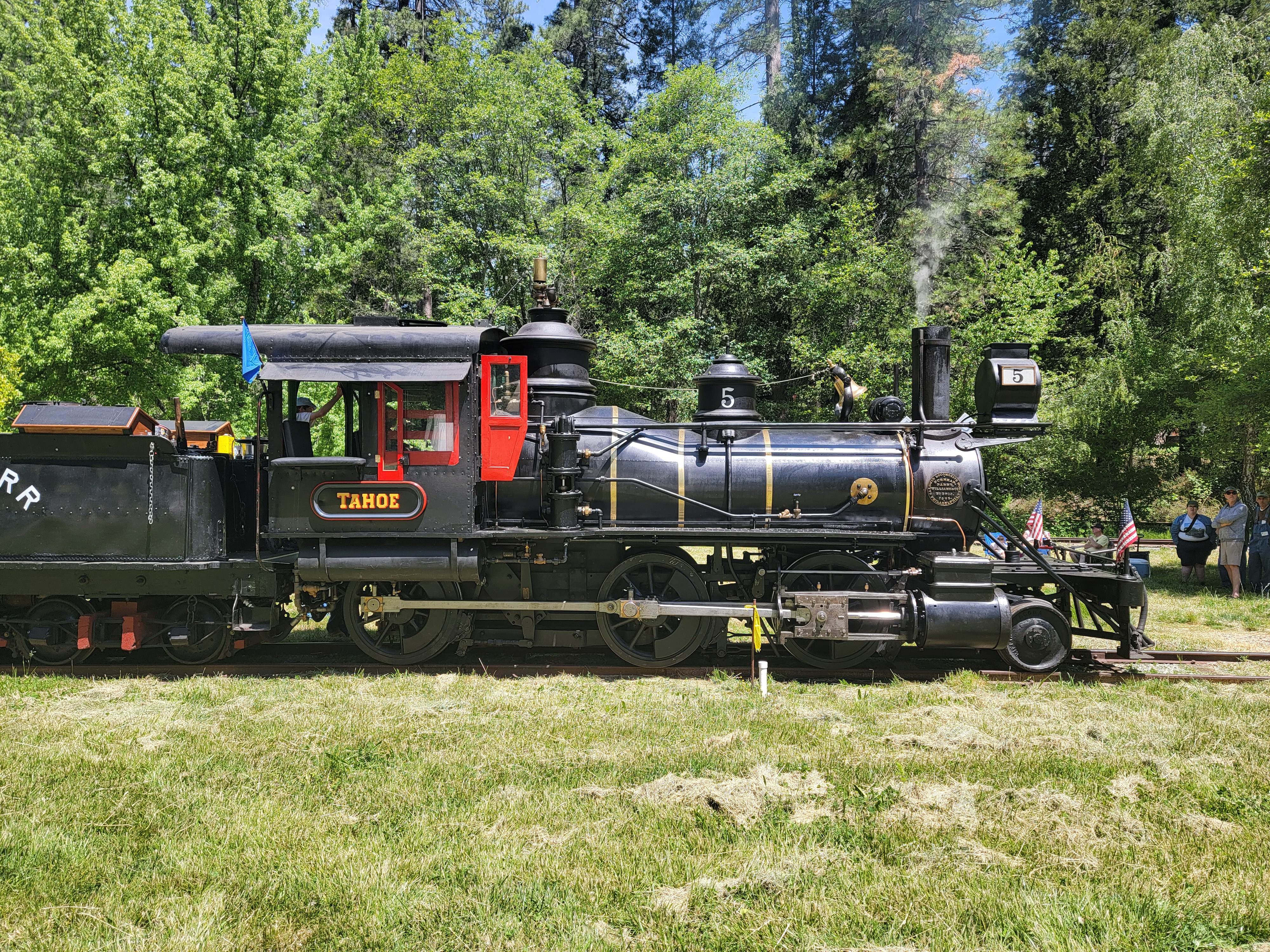 A three foot gauge steam locomotive built by Baldwin Locomotive Works in 1875, owned and operated by the Nevada County Narrow Gauge Railroad Museum in Nevada City, California.