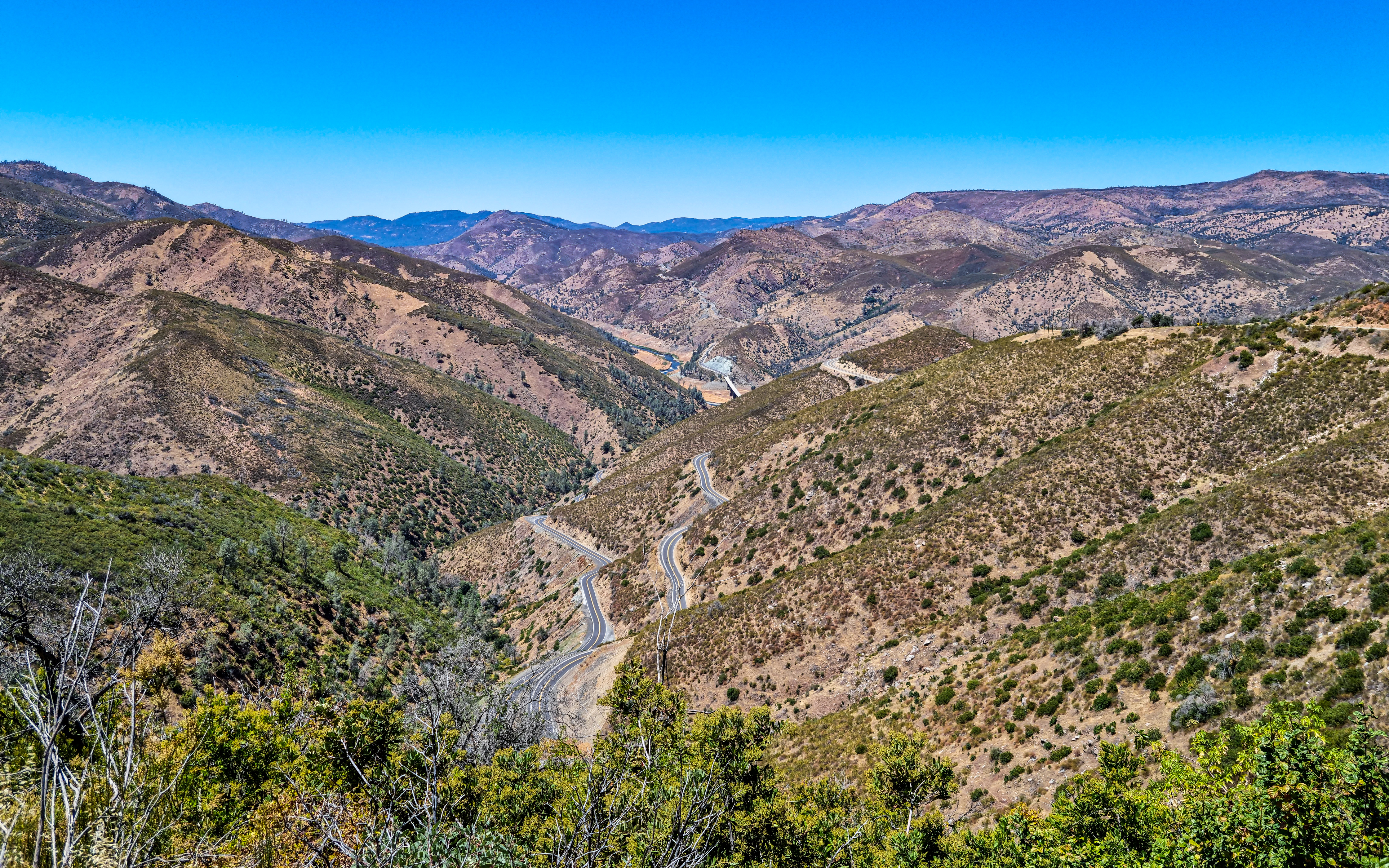 View of Bear Valley (from Fremont’s Fort Historical Marker) in Mariposa, California, USA