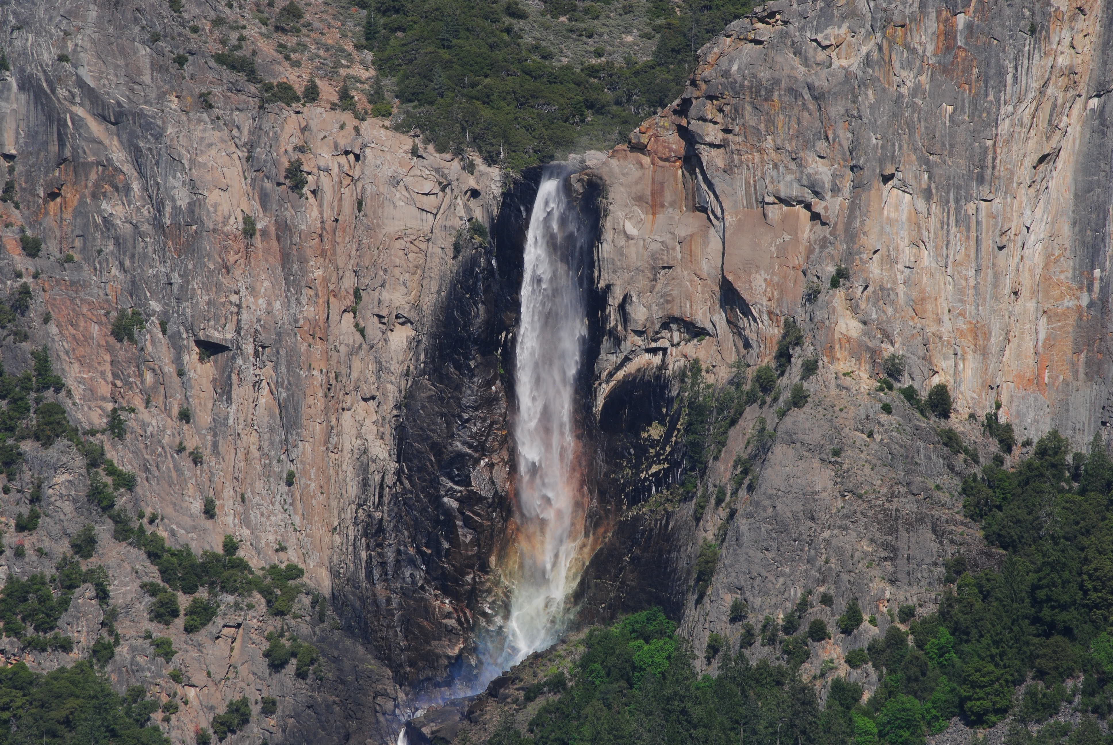 View of Bridelveil Falls from Tunnel View on CA Route 41