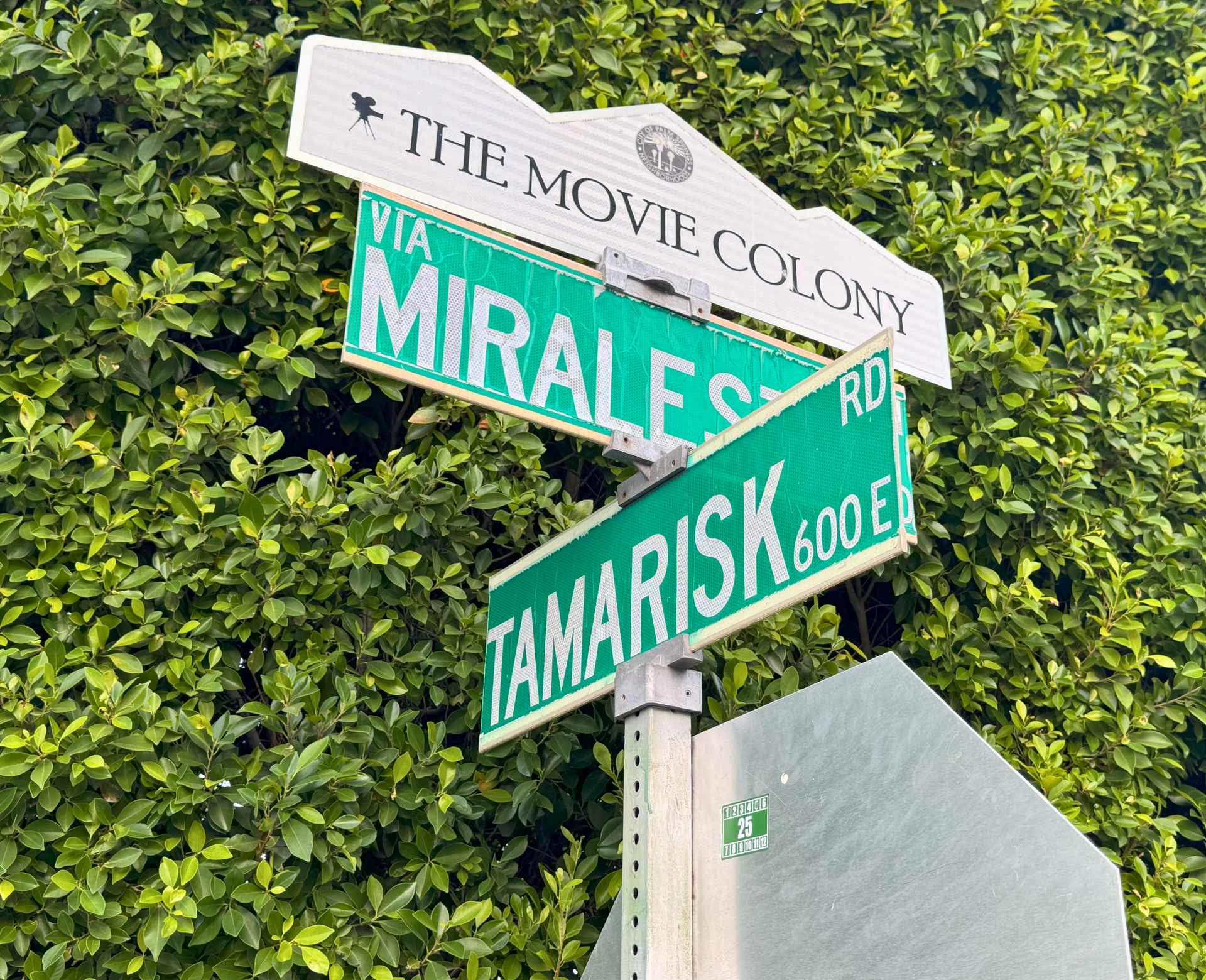A picture of the street signs that appear in the Movie Colony neighborhood