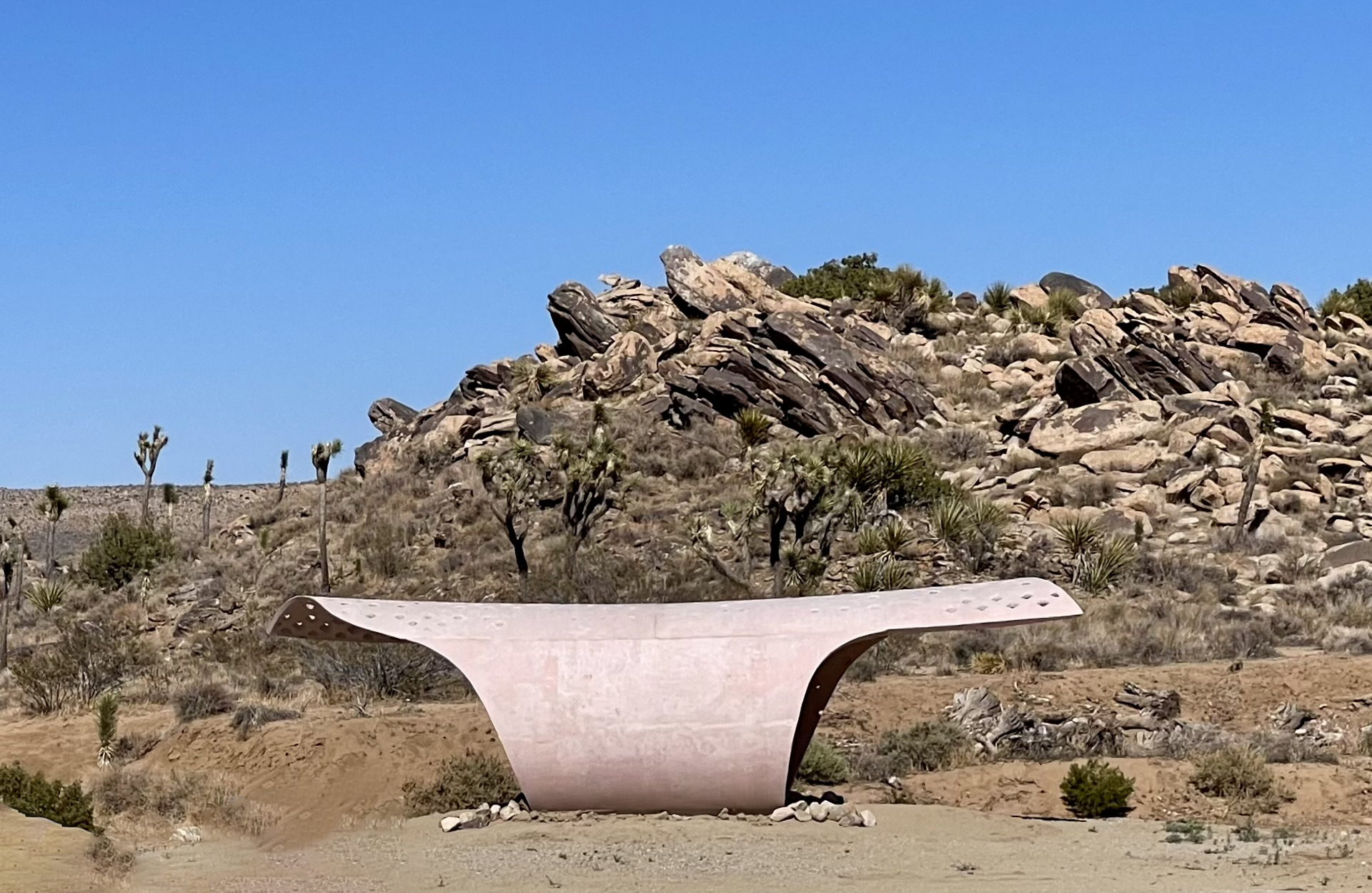 The Carapace Pavilion is a small building in Joshua Tree National Park