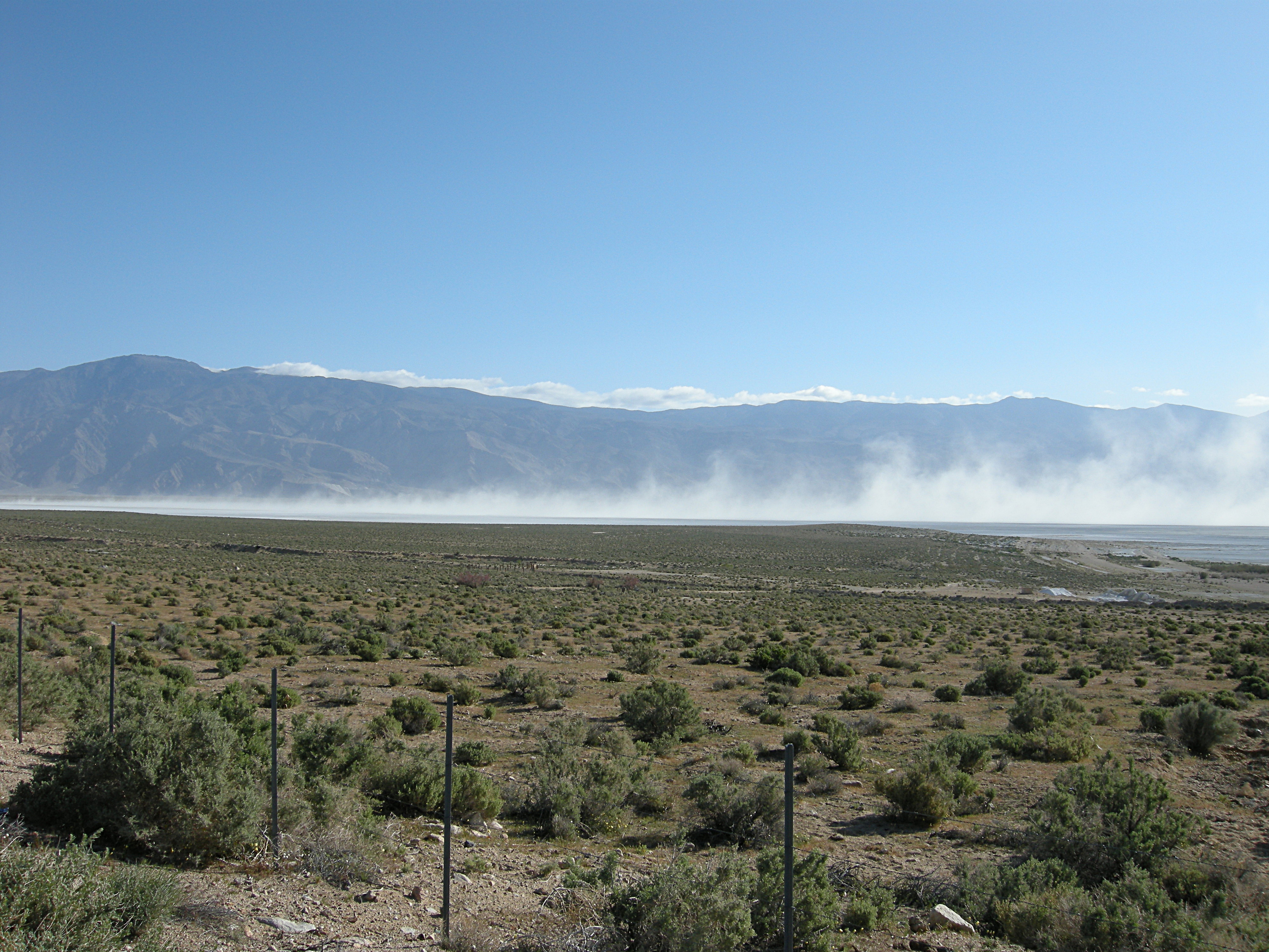 Blowing Alkali Dust at Owens Lake, California.