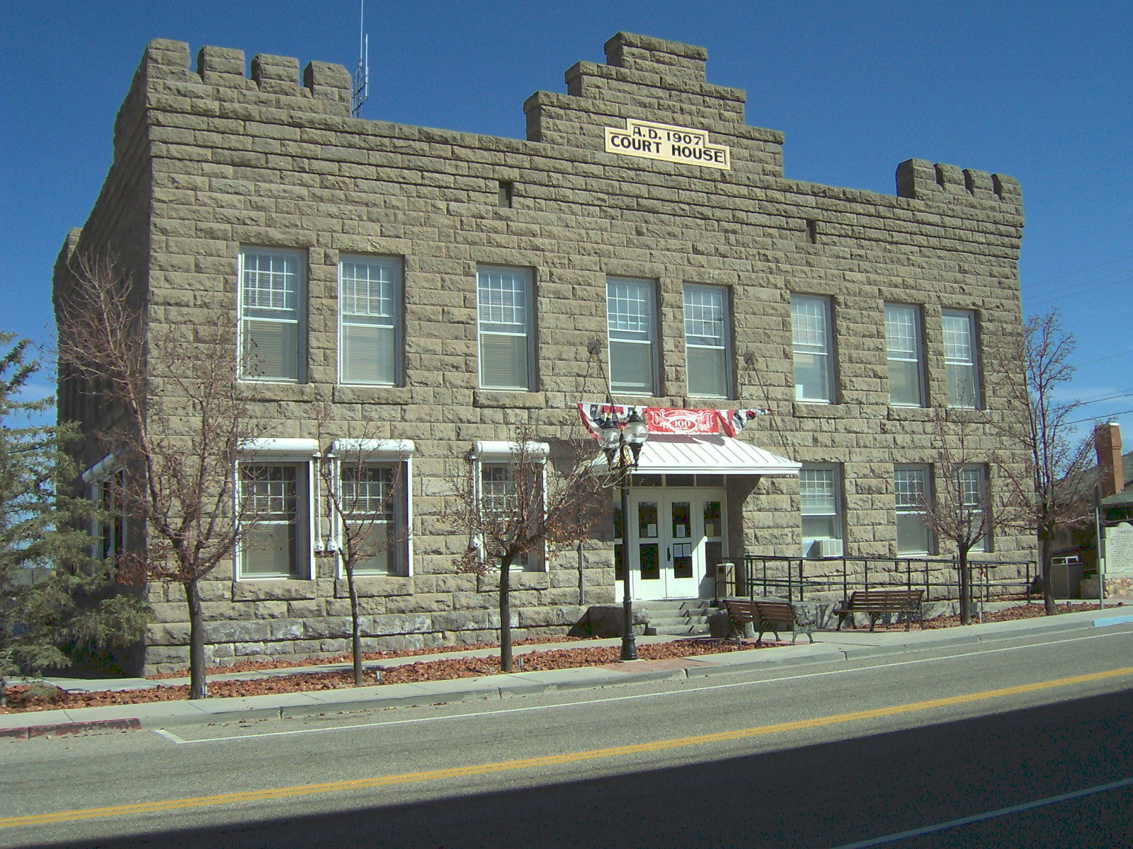 Esmeralda County, Nevada courthouse, located on Crook Avenue (U.S. Route 95) in Goldfield, Nevada