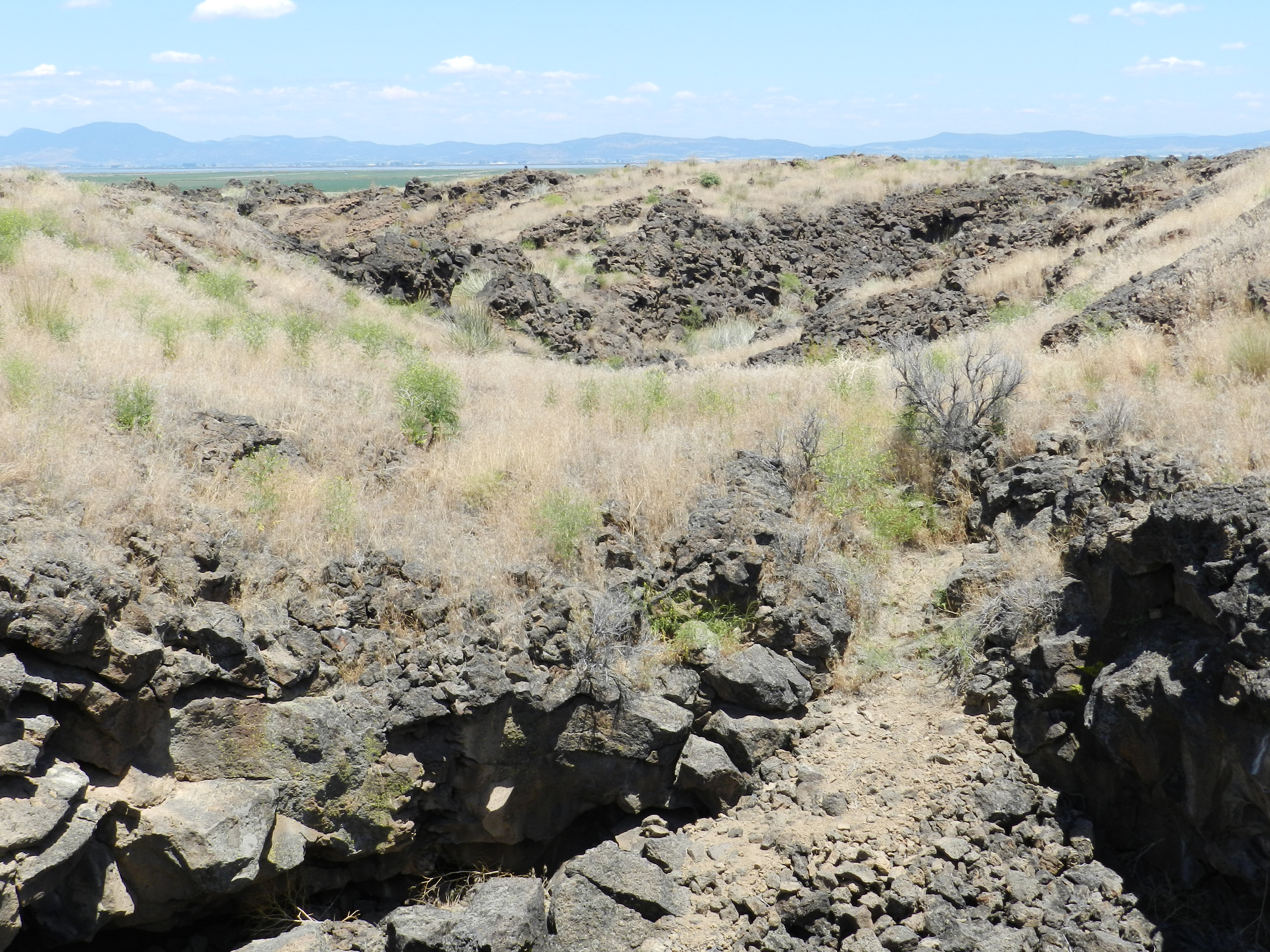 natural volcanic rock depressions at Captain Jack's Stronghold, Lava Beds National Monument