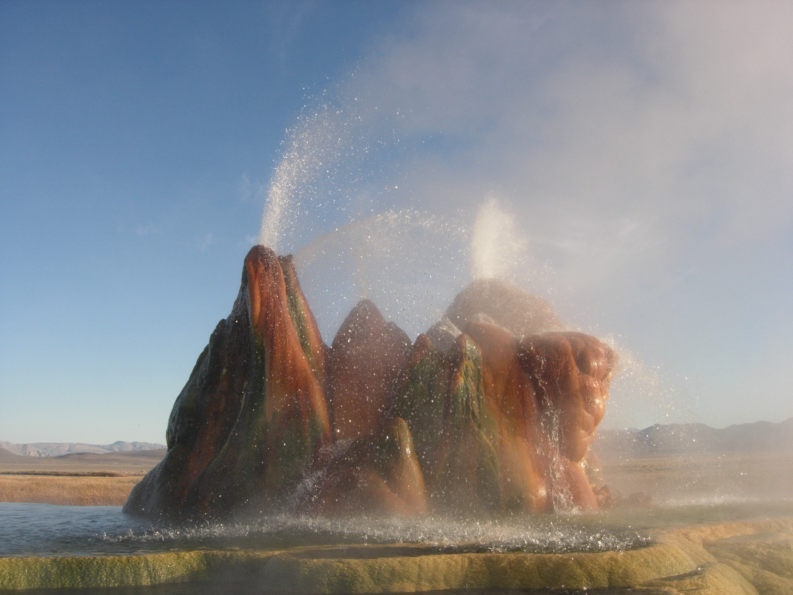 Fly Geyser is located north of Gerlach, Nevada. It is currently on private property.