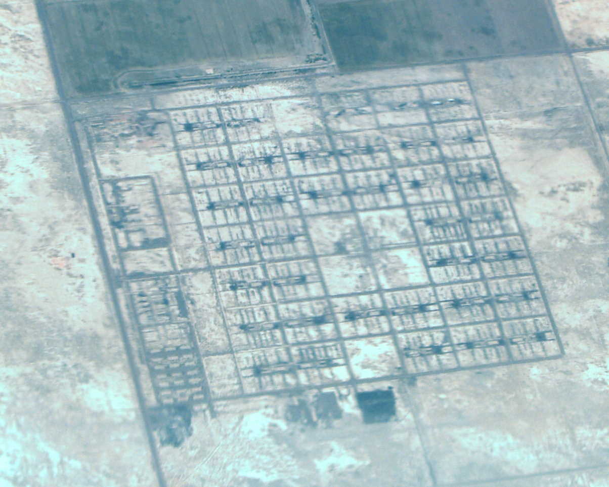 This is an aerial view of the remains of the Topaz Internment Camp from 20,000 feet.