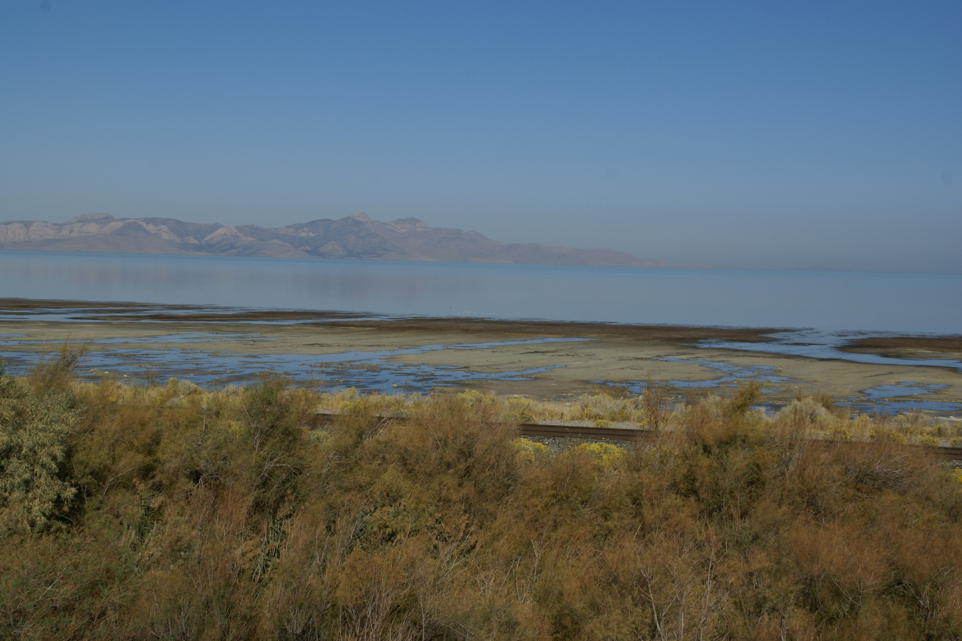 Great Salt Lake as seen from Interstate 80 near Magna, Utah, USA