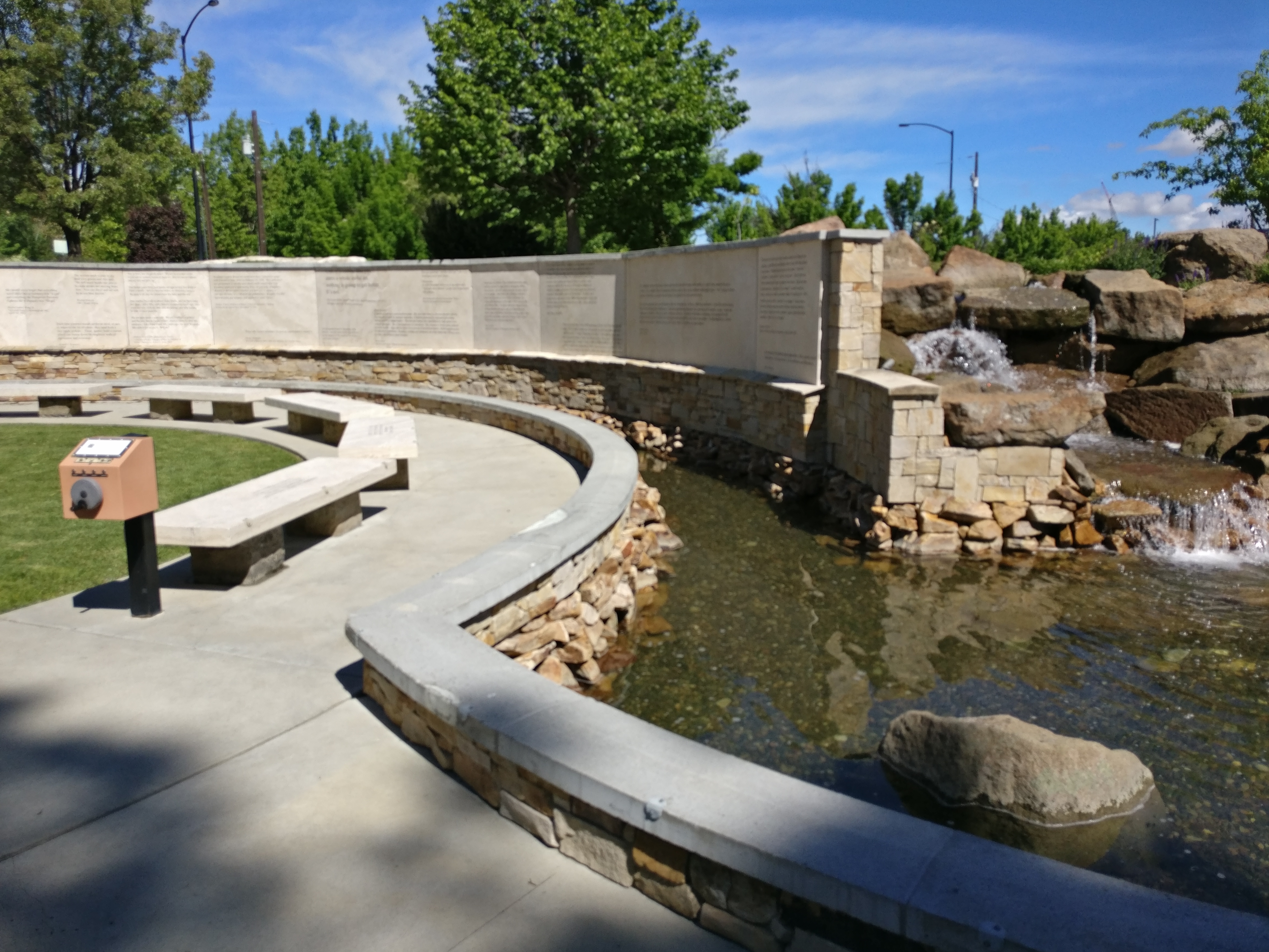 A portion of the Quote Wall at the Anne Frank Human Rights Memorial in Boise, Idaho