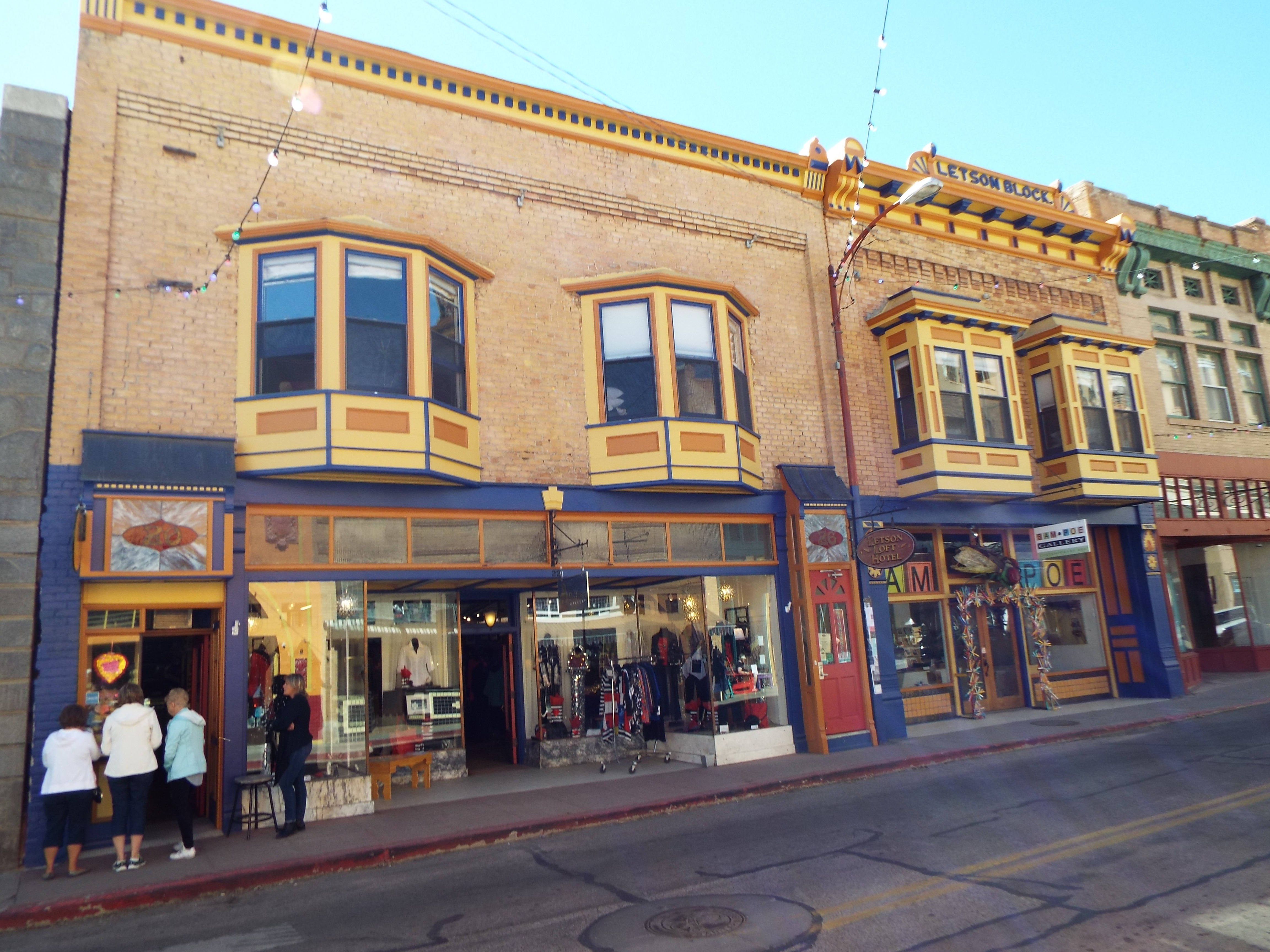 The Letson Loft Hotel (Letson Loft Block) was built in 1883 and is located on 26 Main Street, Bisbee, Az. It was originally known as the Goldwater-Castaneda Mercantile Store. On December 8, 1883, Daniel “Big Dan” Dowd, Comer W. “Red” Sample, Daniel “York” Kelly, William “Billy” Delaney and James “Tex” Howard held up the Goldwater-Castaneda Store. A gunfight between the thieves and the citizens of Bisbee took place on Main Street in front of the store leaving four people dead in what is known as the infamous "Bisbee Massacre". The building is listed in the National Register of Historic Places in July 3, 1980, as part of the Bisbee Historic District, reference #80004487.