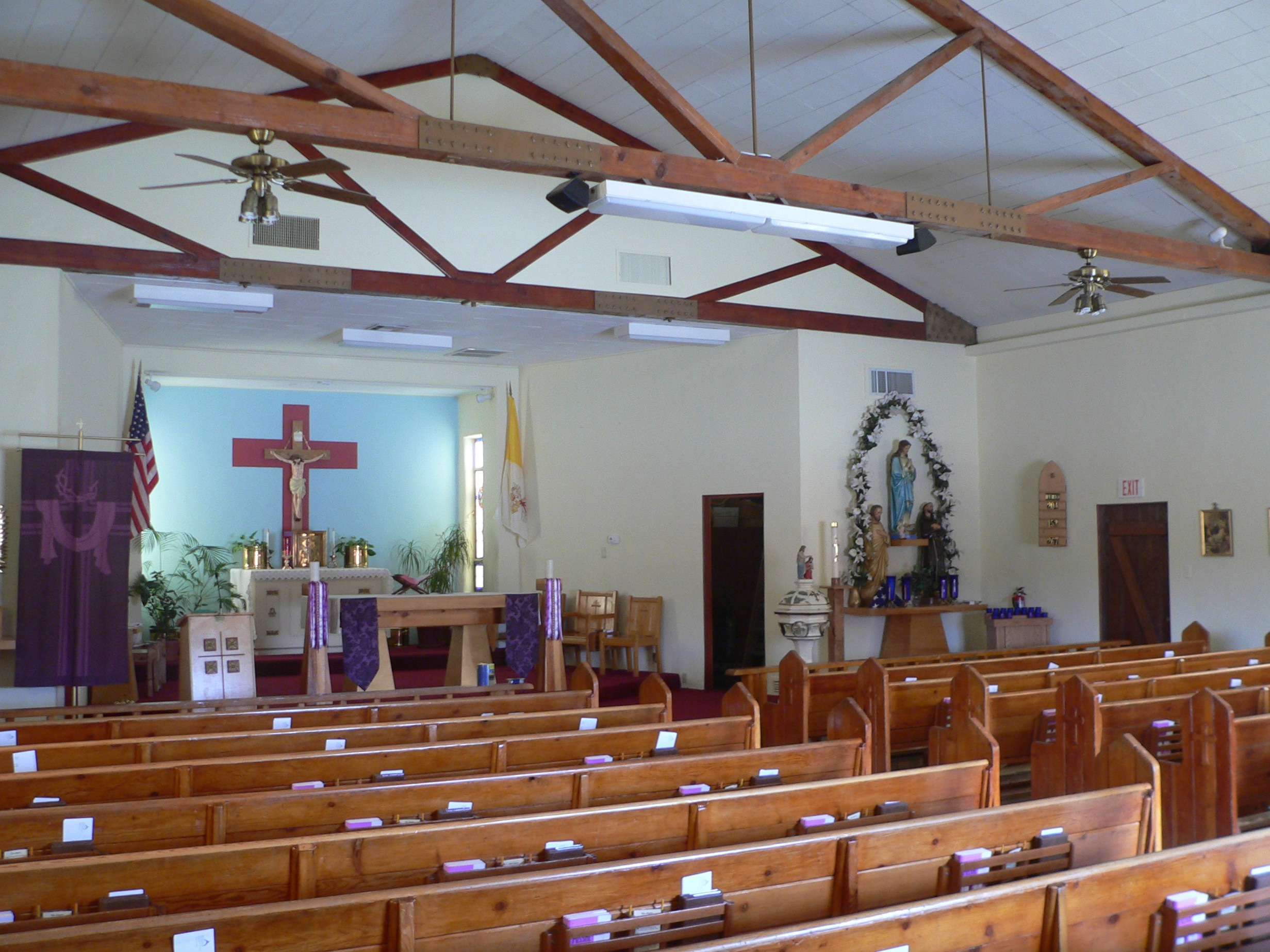 Interior of Sacred Heart church in Tombstone, Arizona.