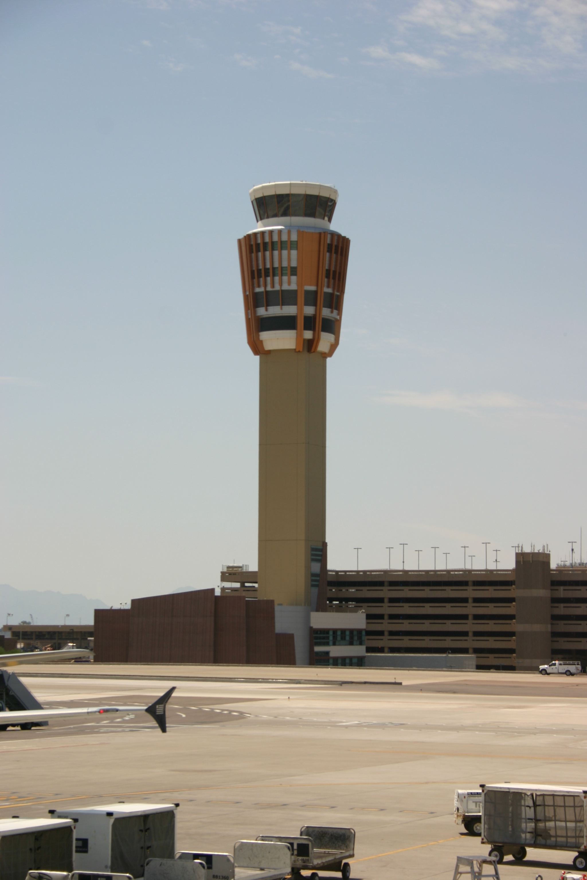 The new control tower viewed from Terminal 4 at Phoenix Sky Harbor International Airport