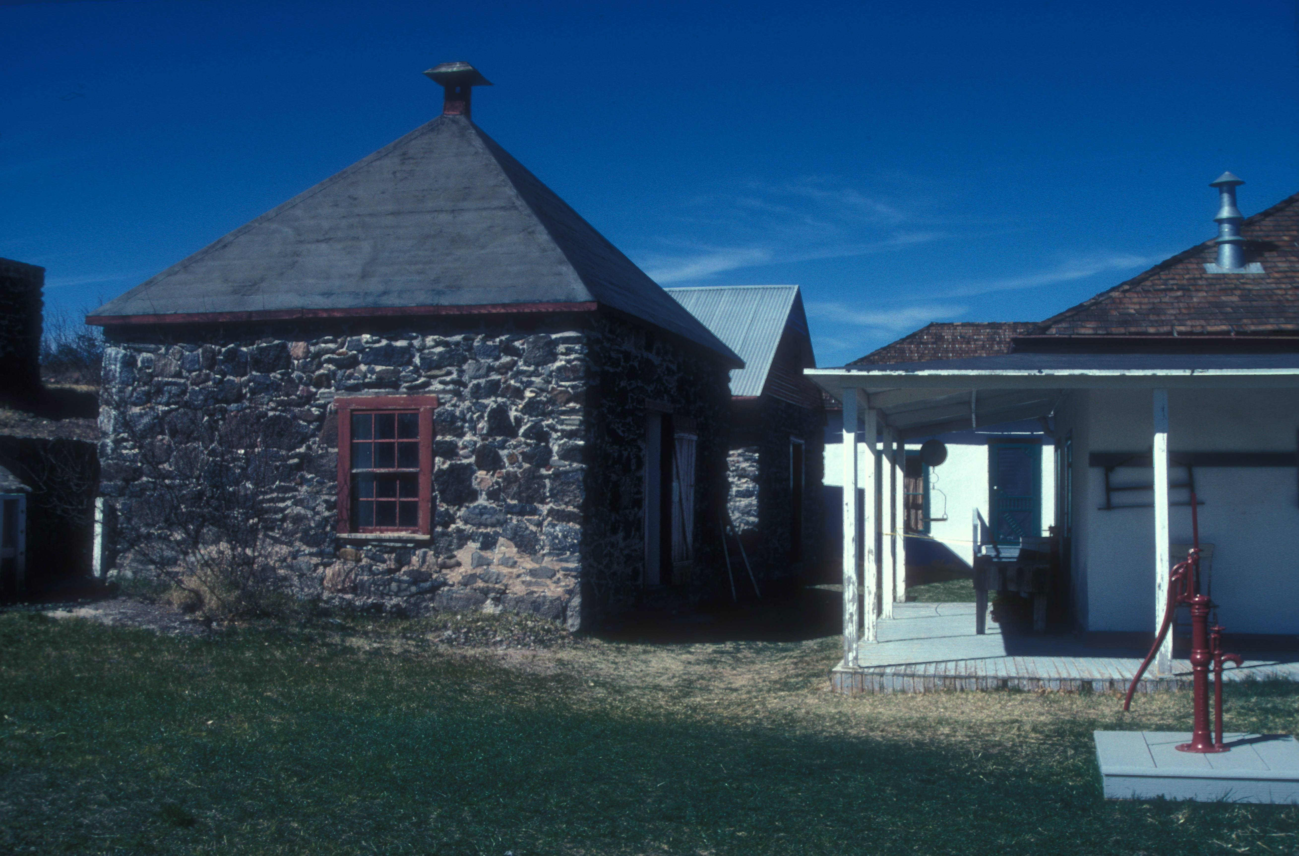 TEXAS JOHN SLAUGHTER'S RANCH CONTAIN THE RANCH HOUSE AND SEVERAL RESTORED OUT BUILDINGS INCLUDING ICE HOUSE, GRANARY, AND A MUSEUM