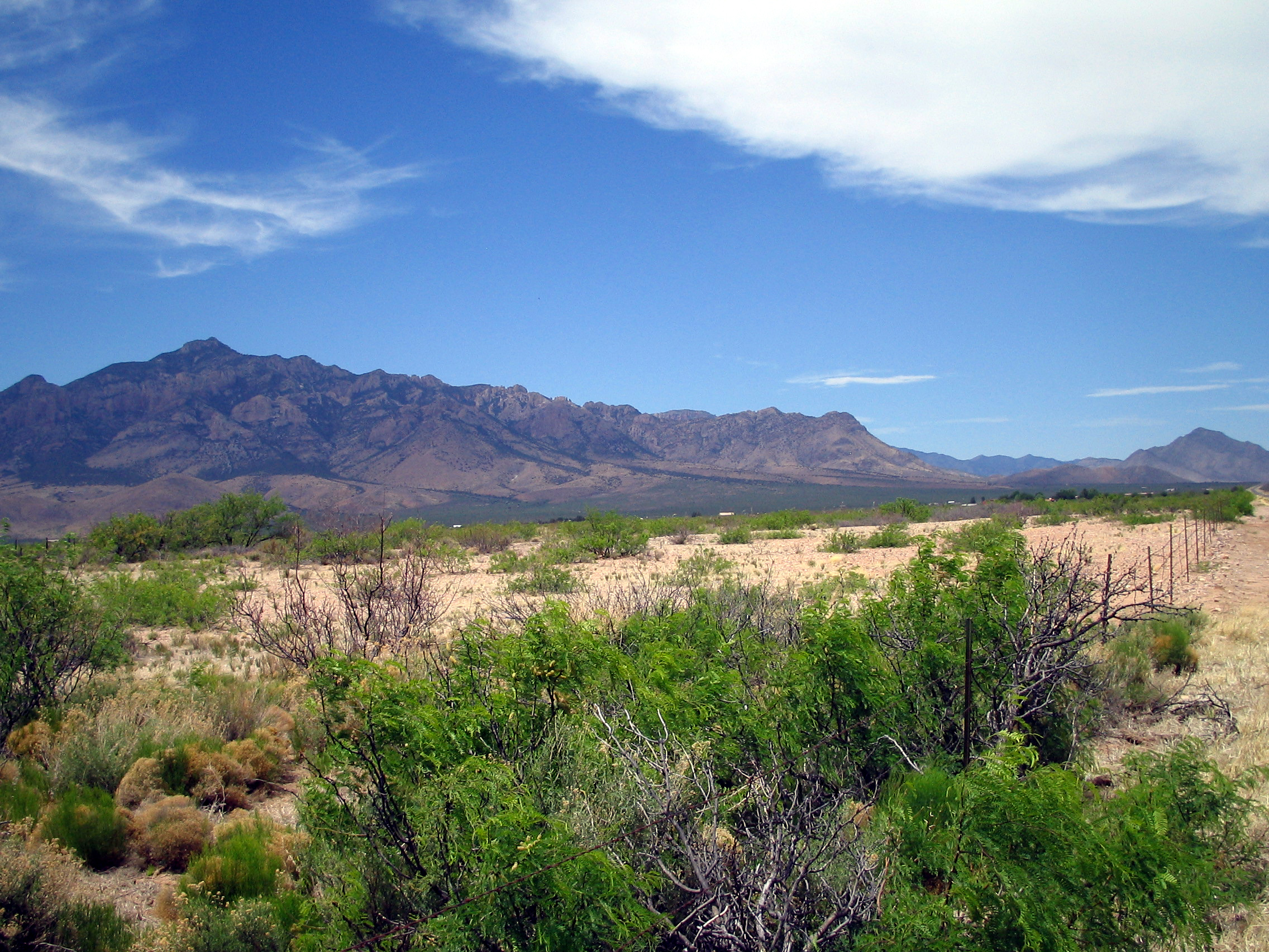 The San Simon Valley and Chiricahua Mountains — with the town of Portal, in southeastern Arizona (1962).