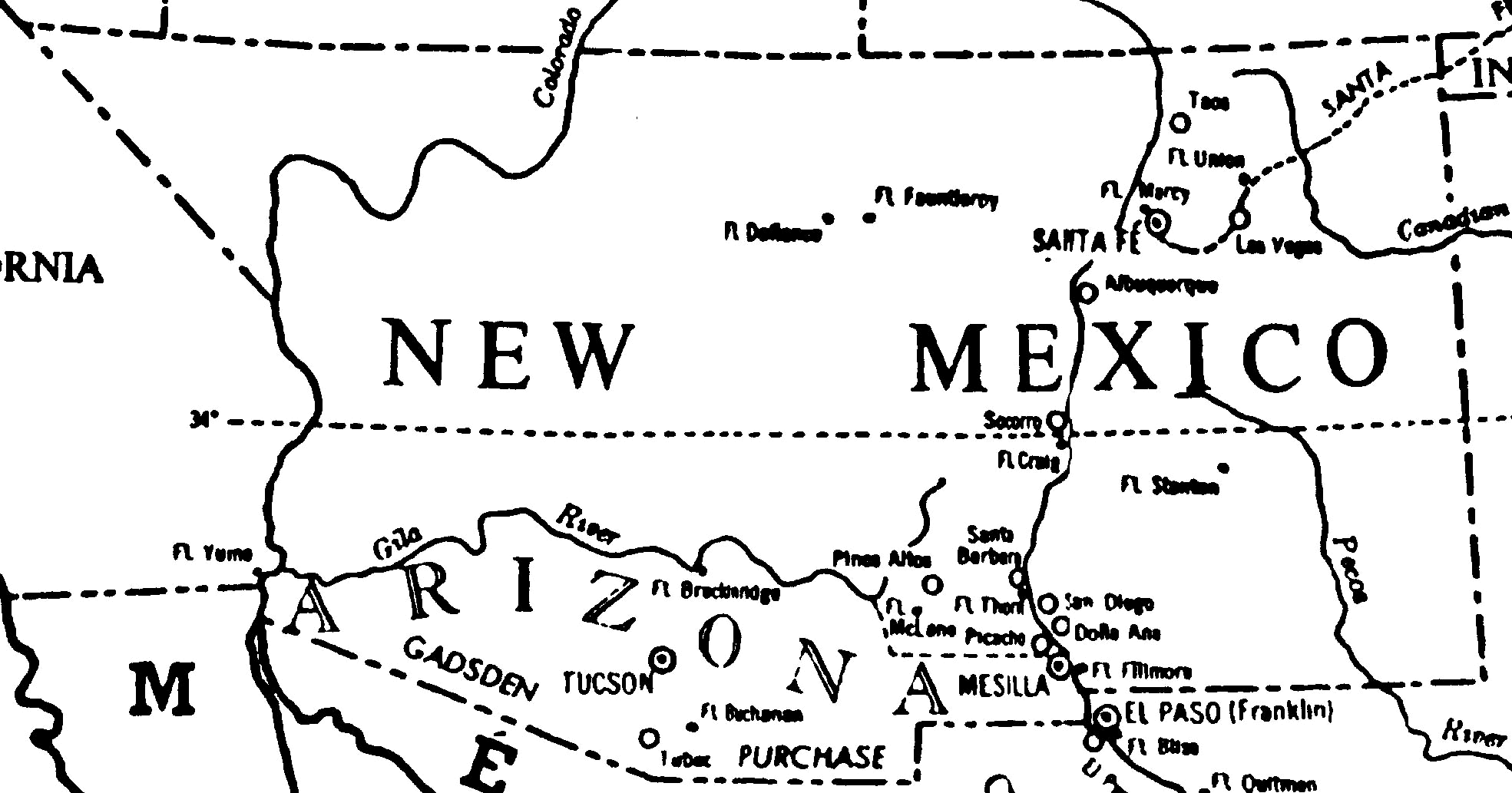 Traditional Arizona map