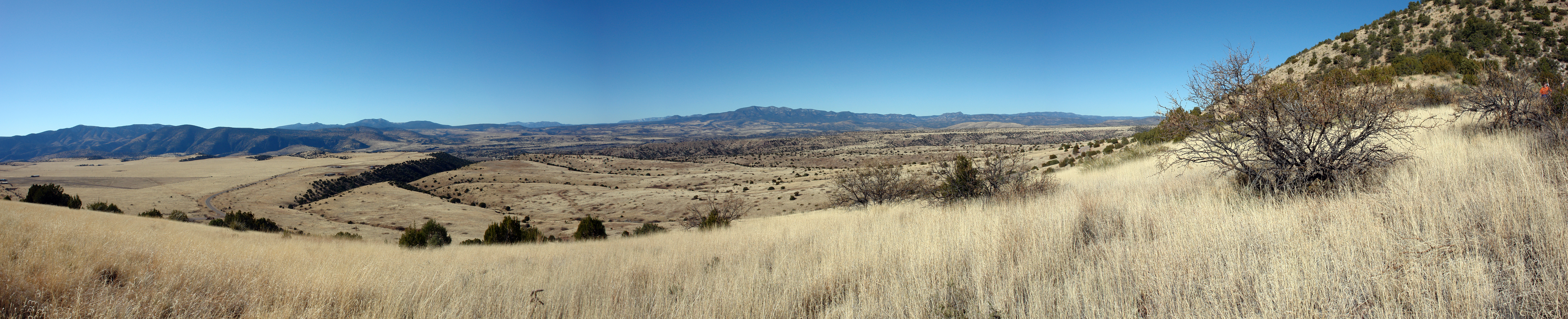 a panoramic view west taken from the foothills just north of the Catwalks trailhead, outside of Glenwood, New Mexico
