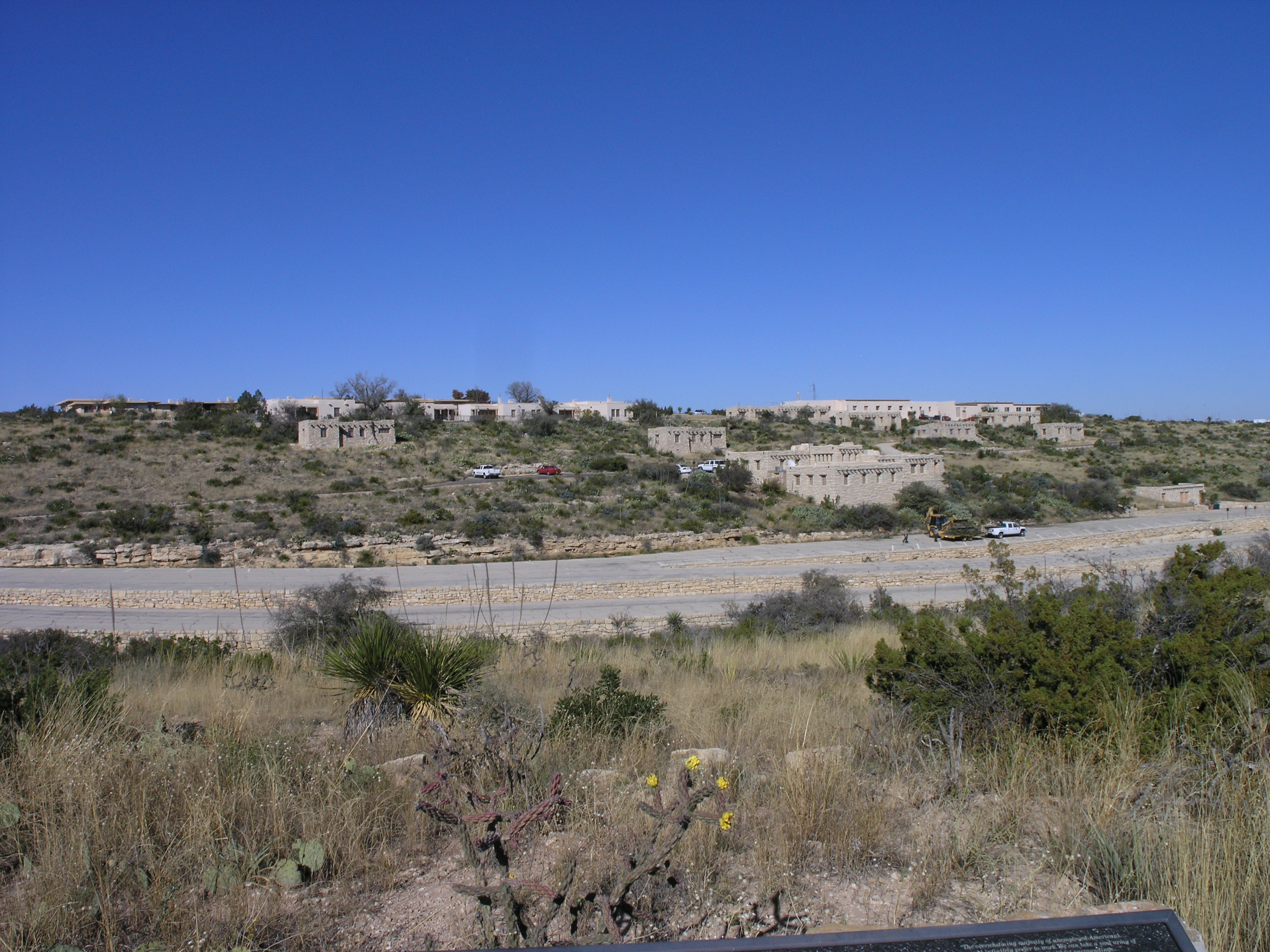 1942 buildings by the Civilian Conservation Corps (CCC) within the The Caverns Historic District — in Carlsbad Caverns National Park, New Mexico.
The adobe triplex residences (Multiple Dwelling Unit 1 and 2, NPS Buildings 25-A/B/C and 28-A/B/C) are on the National Register of Historic Places in Carlsbad Caverns National Park.