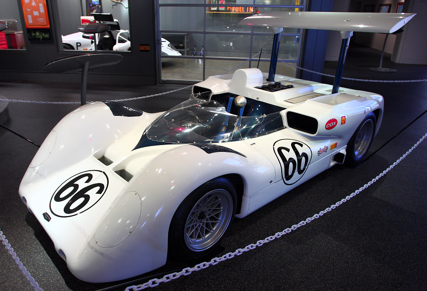 Chaparral 2E on display on the Petroleum Basin Museum
