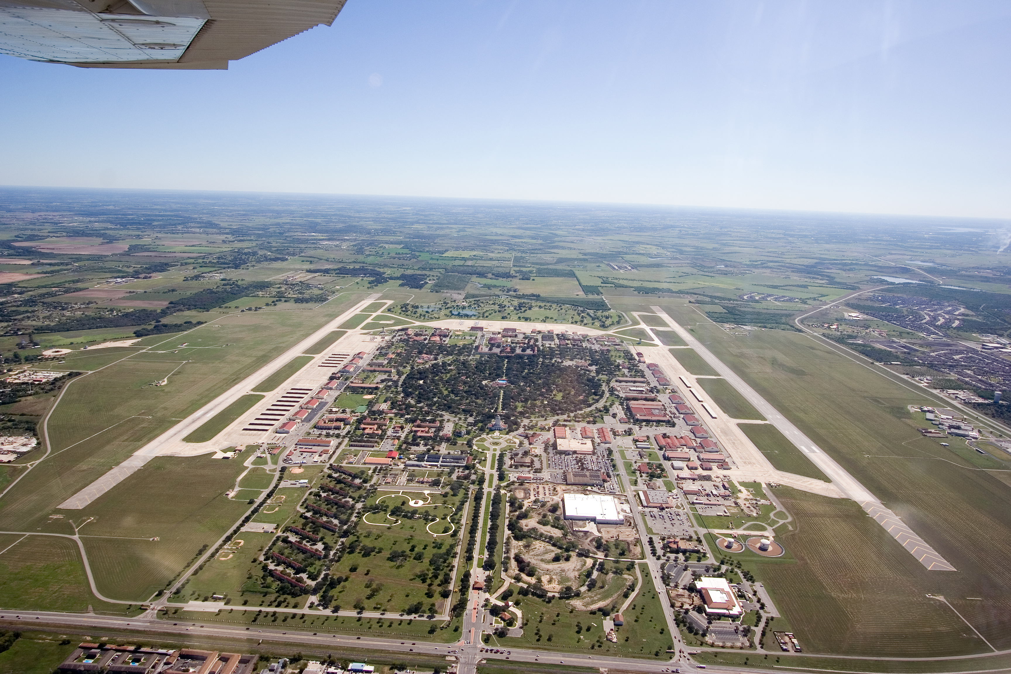 Aerial photo of Randolph Air Force Base from 2500 feet.