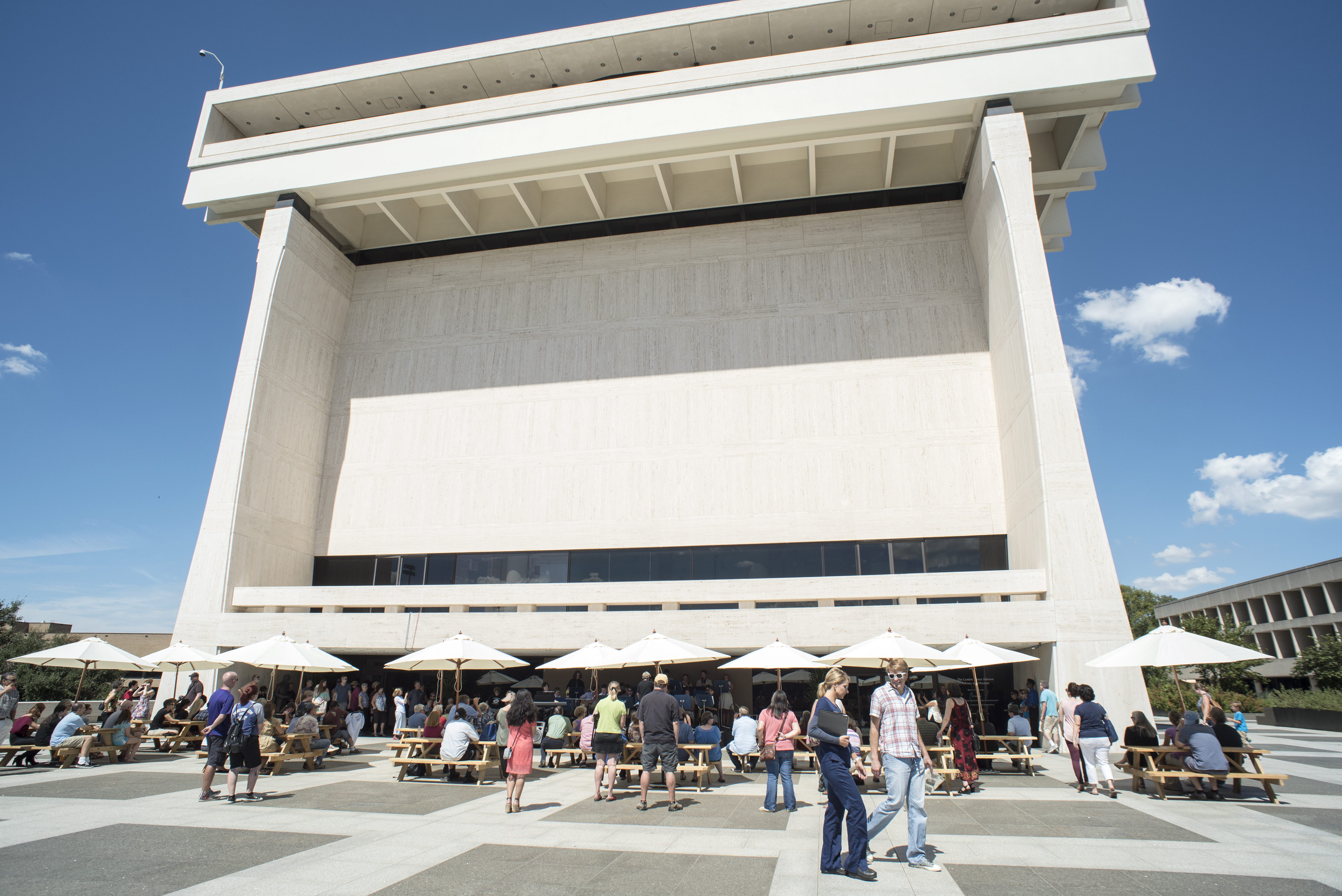 On Sunday, Sept. 20, 2015, the LBJ Presidential Library participated in Austin Museum Day. Musicians from the McCallum Fine Arts Academy at McCallum High School, the National Grammy Signature School, performed for visitors. [LBJ Library photos by Jay Godwin.]