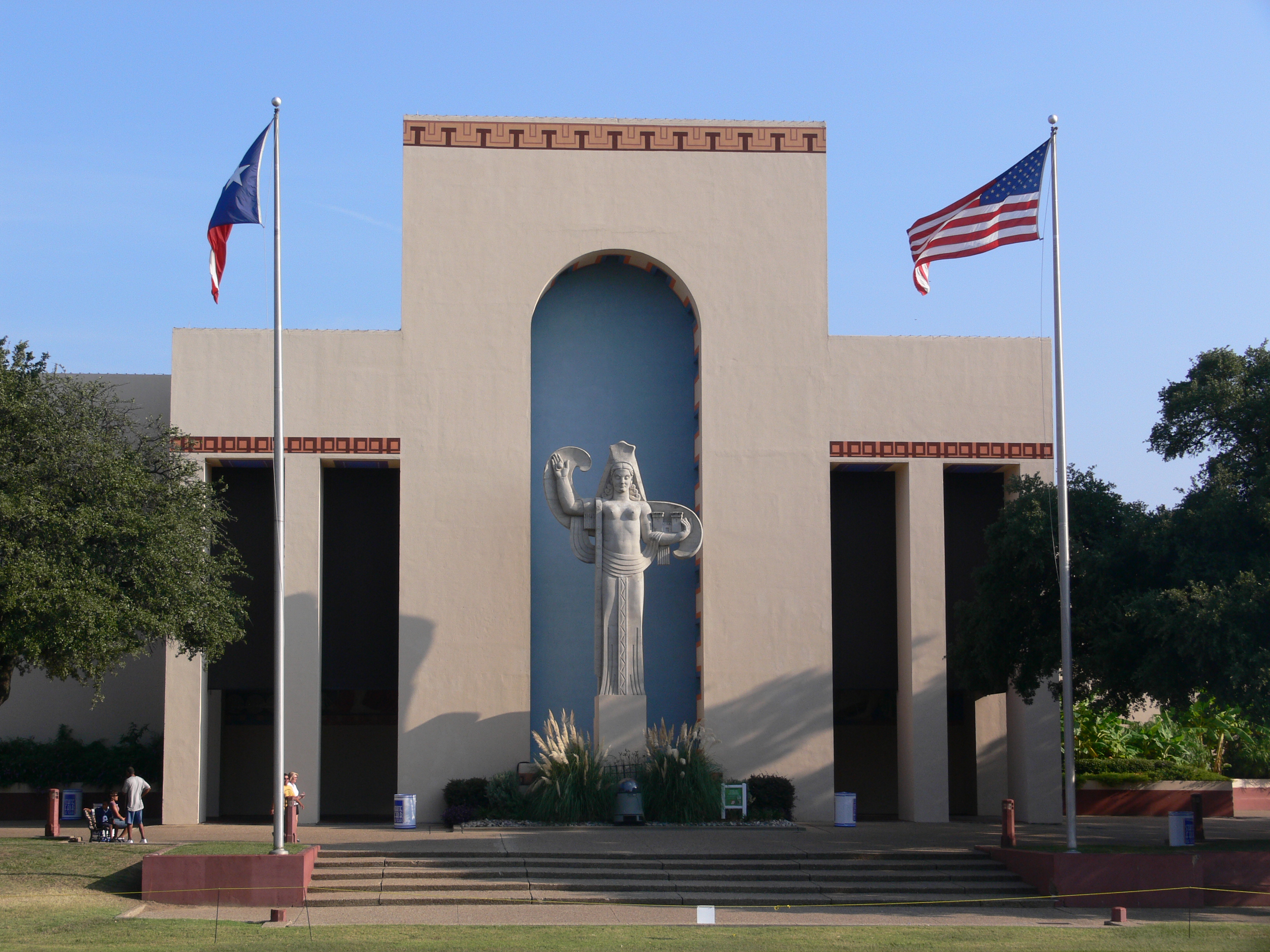 Fair Park, Dallas, Texas: view of one of the halls at the Esplenade, during the State Fair of Texas, 2008