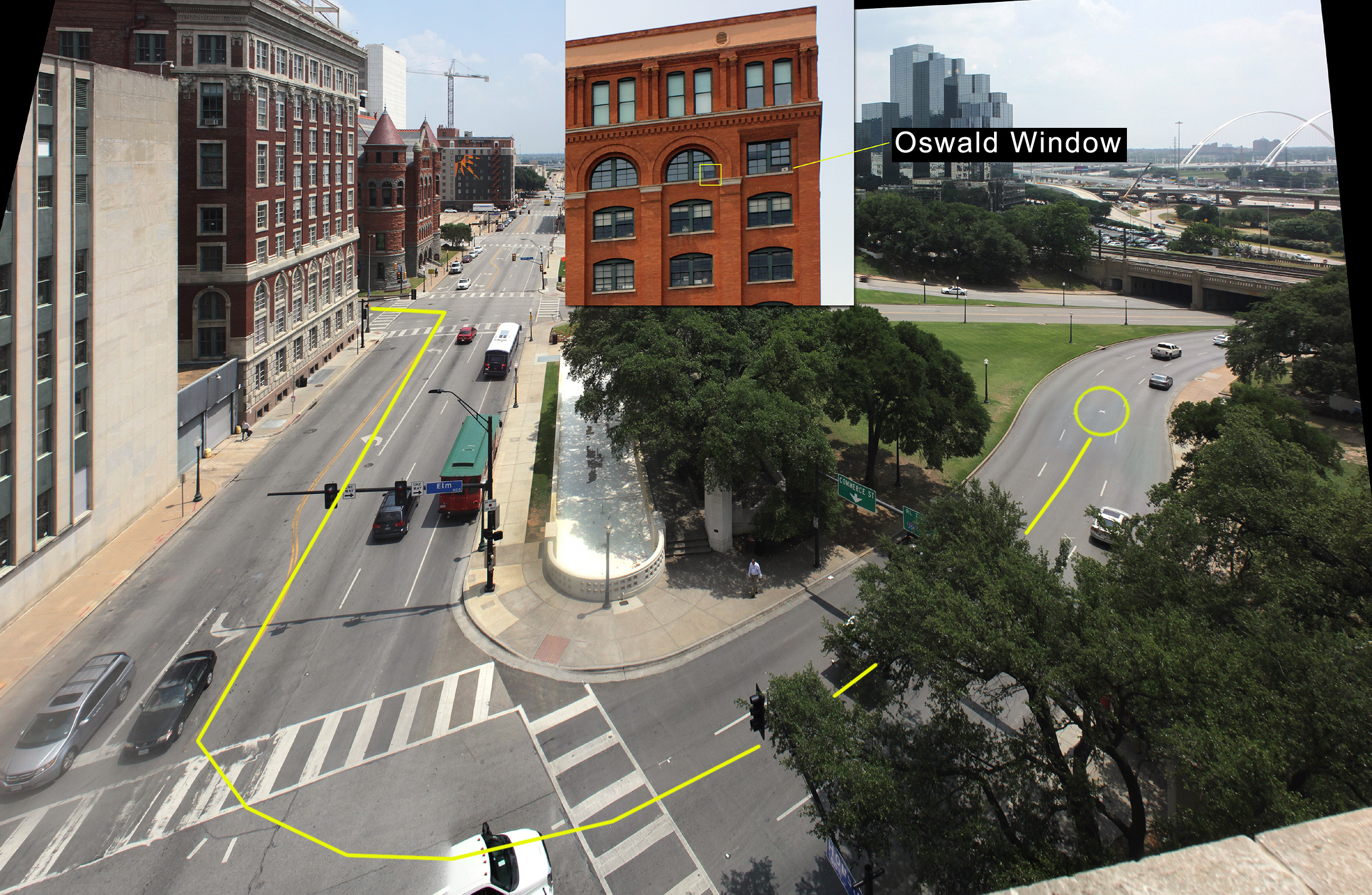 This is a view from the window next over from Oswald's alleged shooting position.