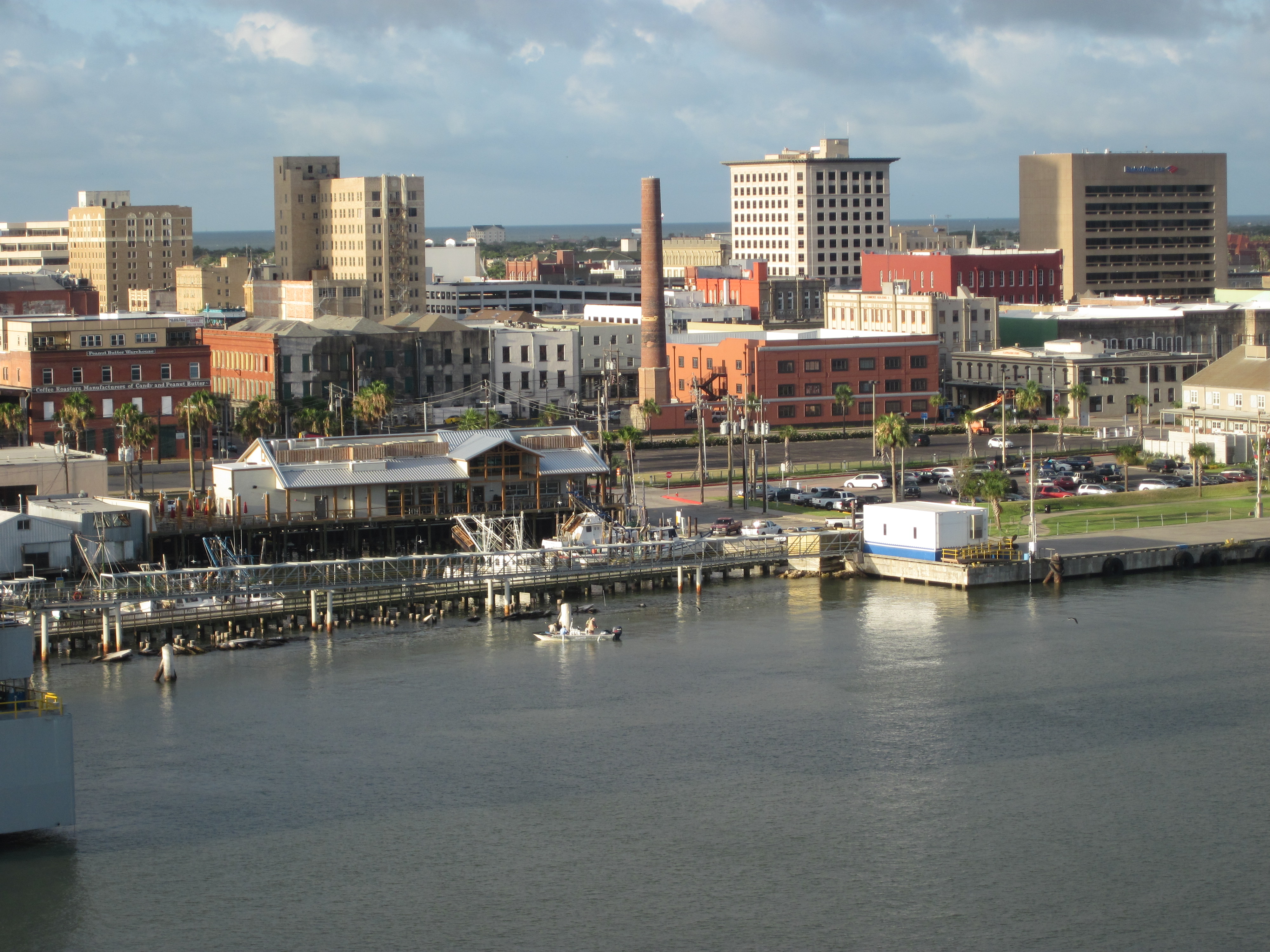 A view of the Galveston, Texas skyline as taken from the Carnival Ecstasy, facing the southeast.
