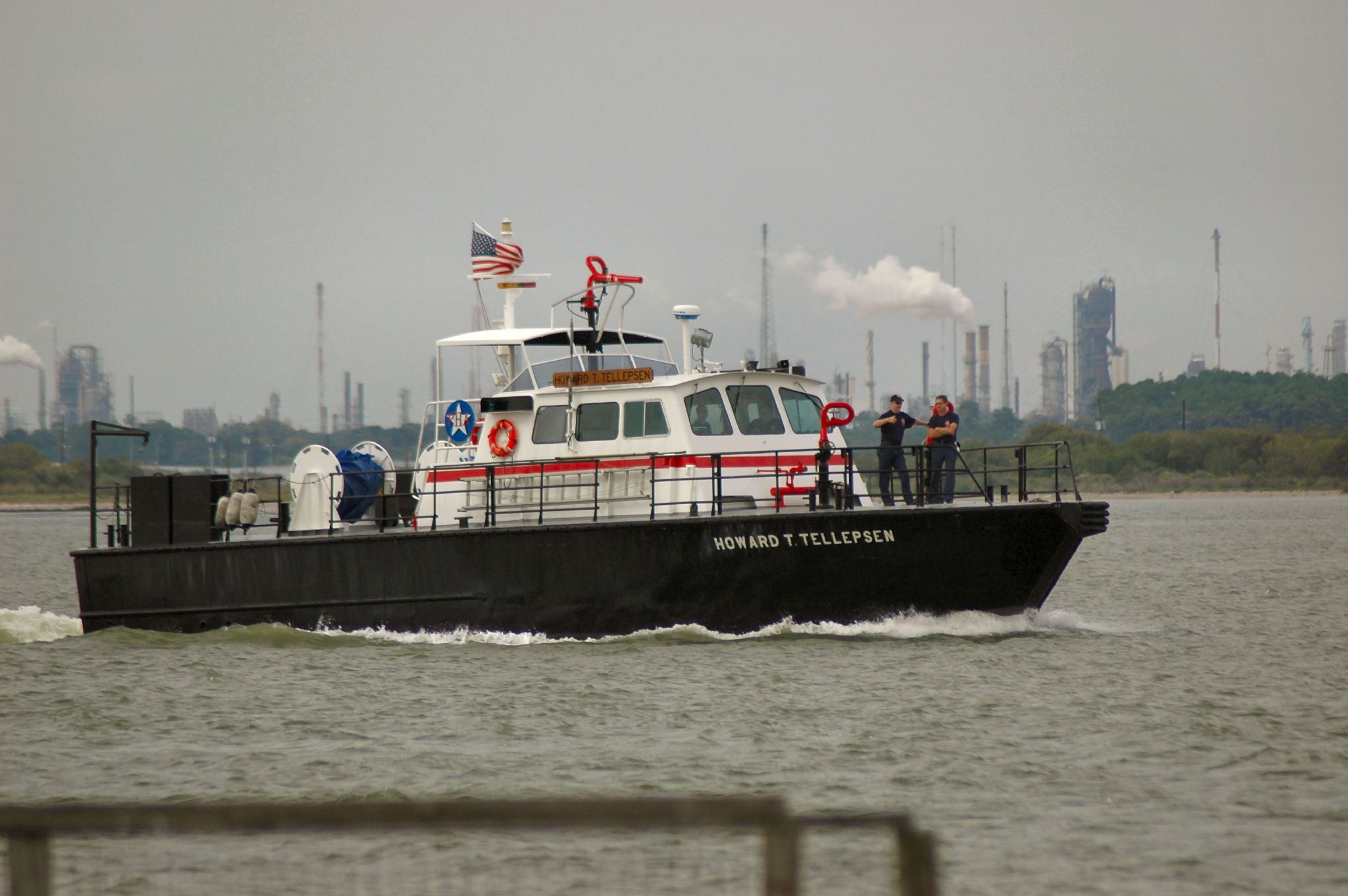 Fireboat Howard T. Tellepsen in the Houston Channel.