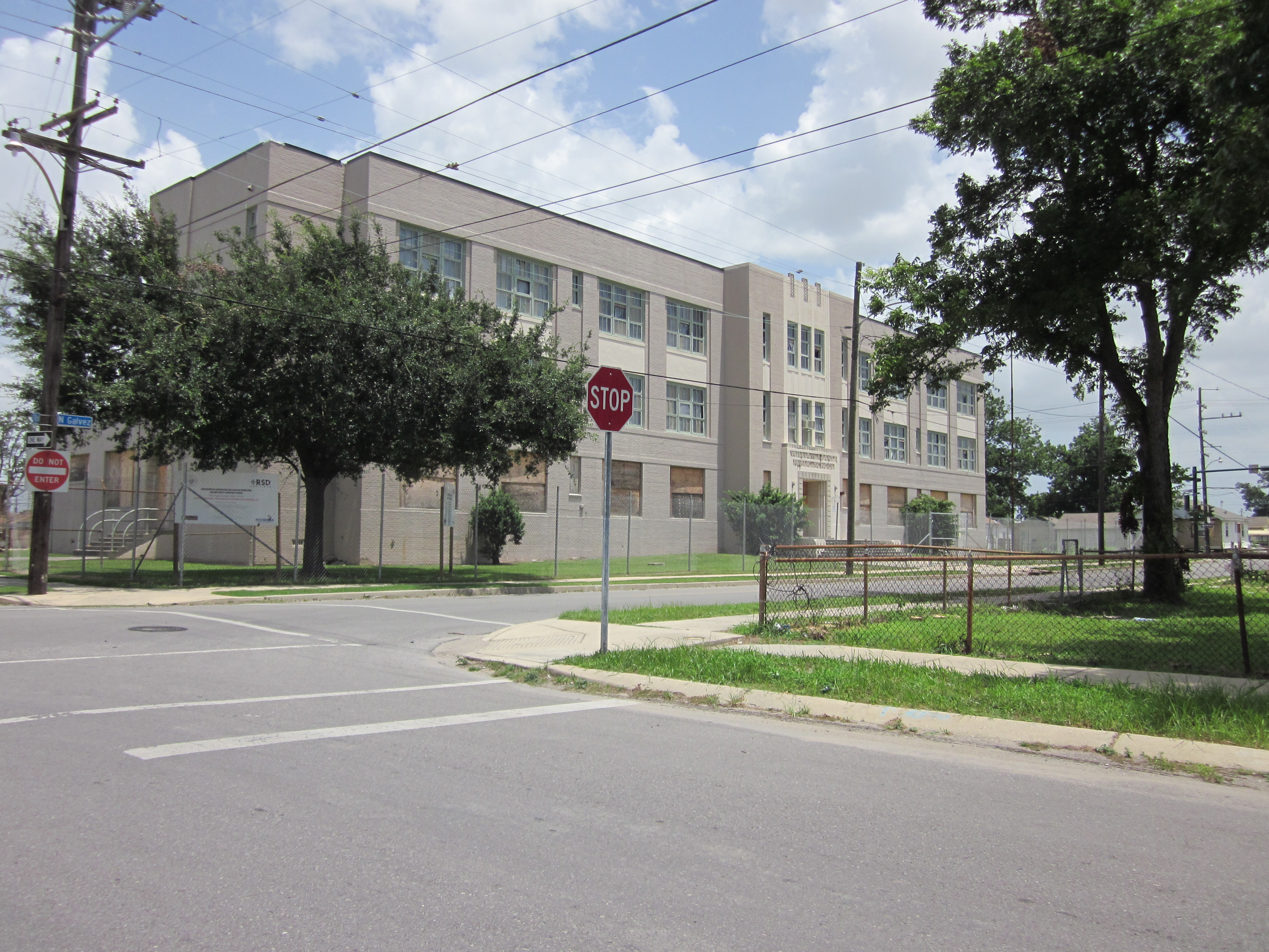 William Frantz Elementary School building, New Orleans.

View at Pauline &amp; Galvez Streets.